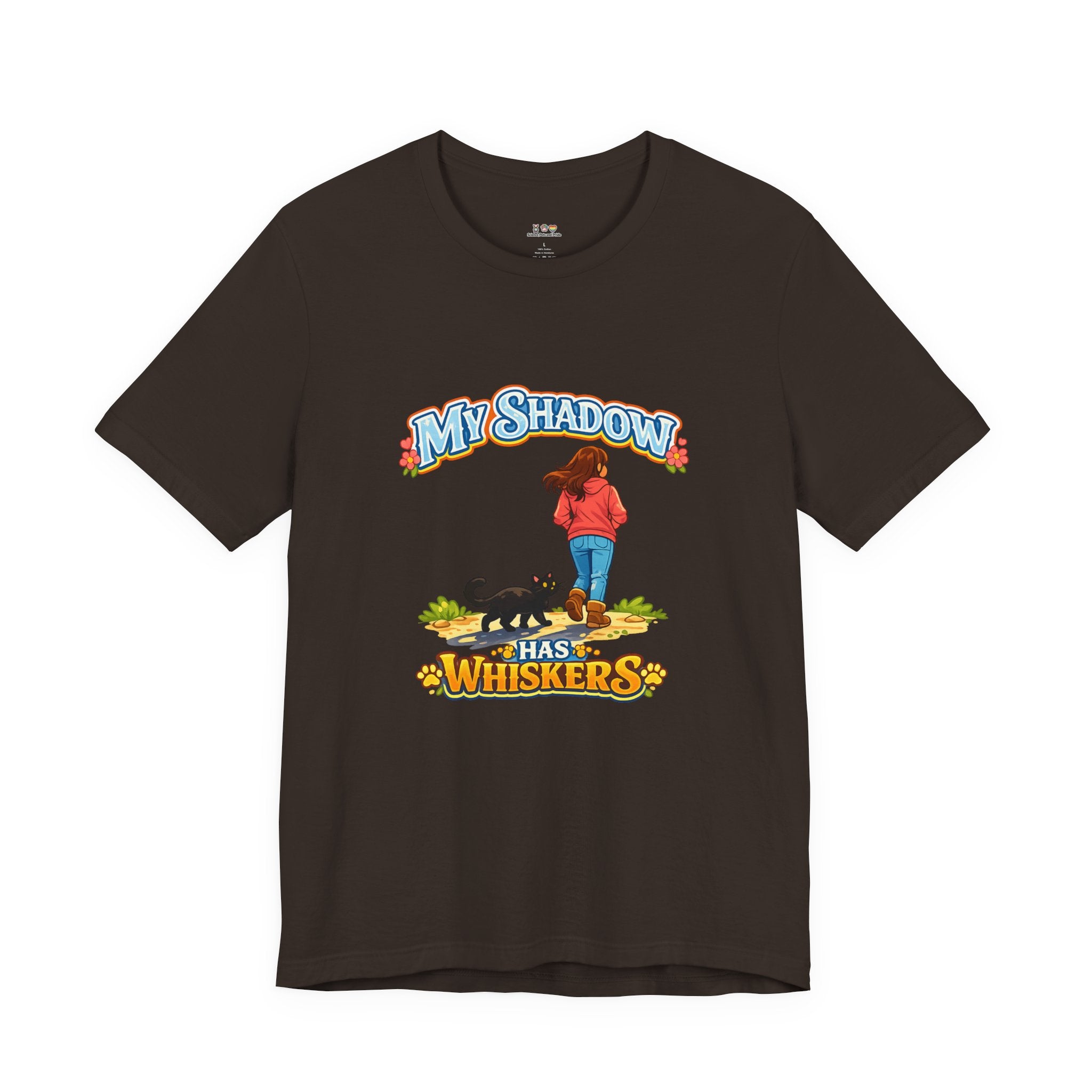 T-Shirt - My Shadow Has Whiskers | Black Cat Lover Design