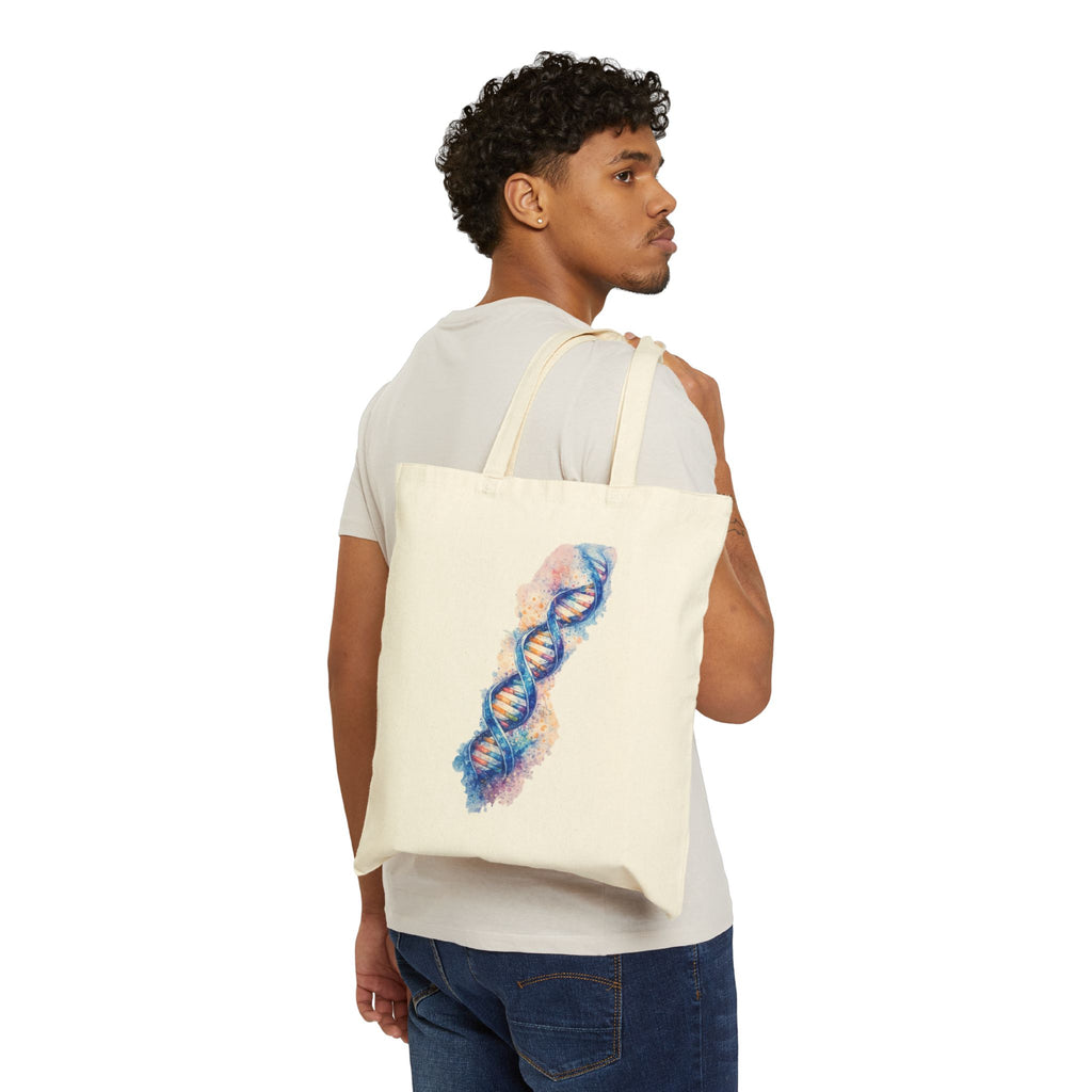 Tote Bag - Watercolor DNA Double Helix | Science & Genetics Art