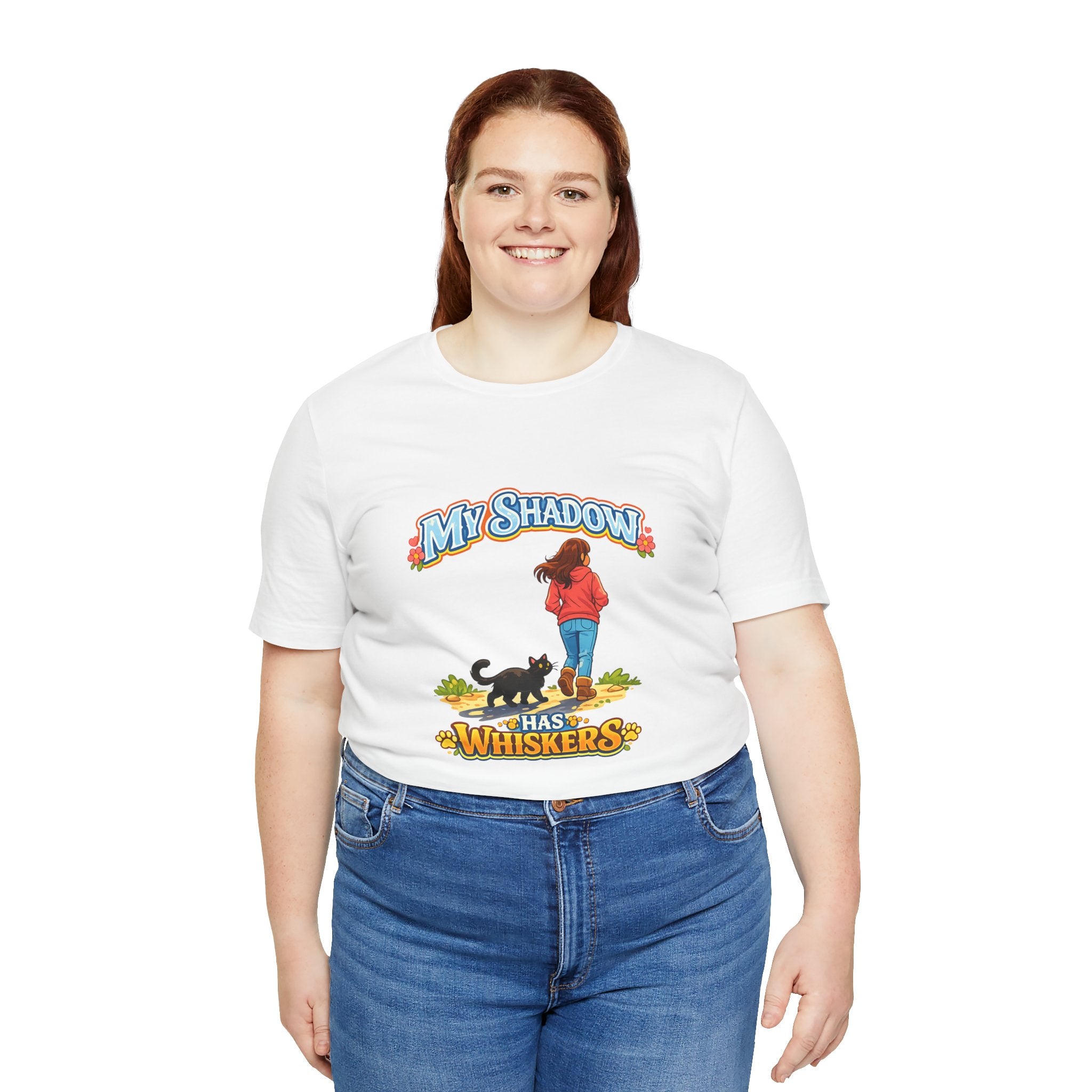 T-Shirt - My Shadow Has Whiskers | Black Cat Lover Design