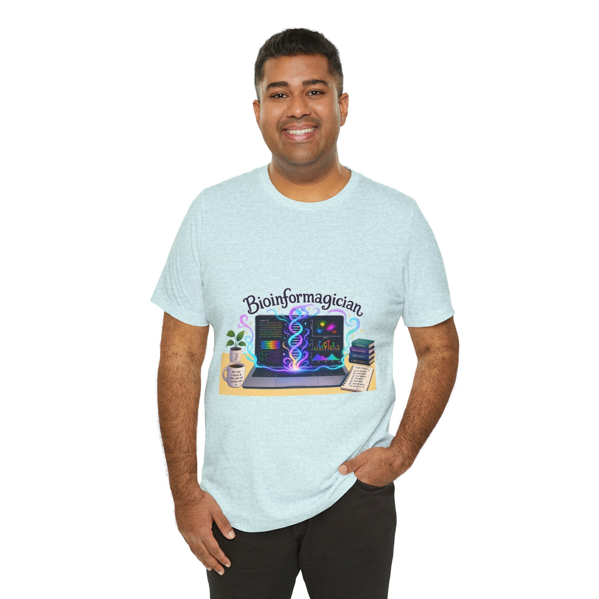T-Shirt - Bioinformagician | DNA Code Laptop Graphic Tee