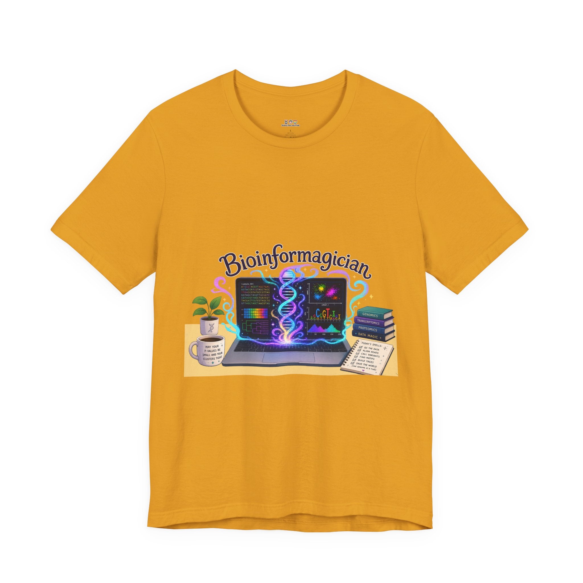 T-Shirt - Bioinformagician | DNA Code Laptop Graphic Tee