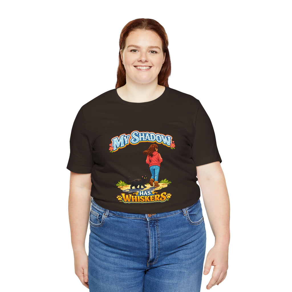 T-Shirt - My Shadow Has Whiskers | Black Cat Lover Design