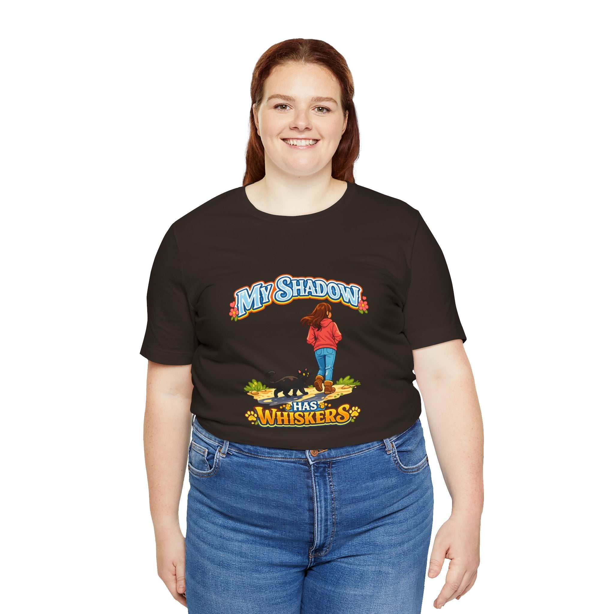 T-Shirt - My Shadow Has Whiskers | Black Cat Lover Design