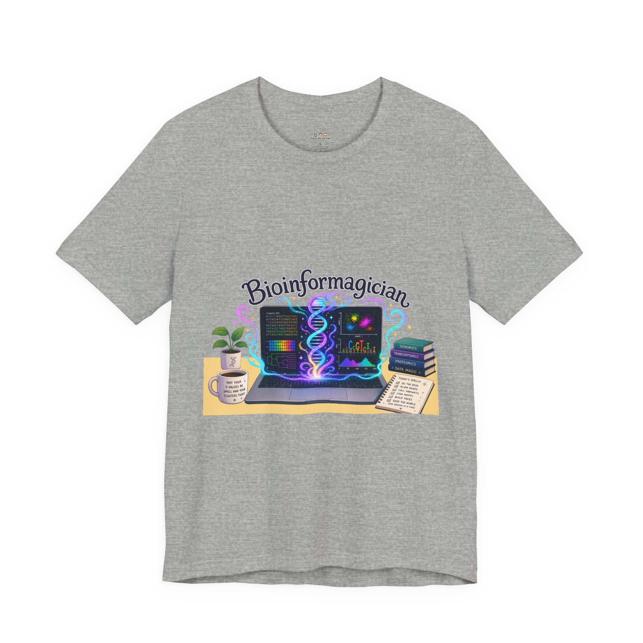 T-Shirt - Bioinformagician | DNA Code Laptop Graphic Tee