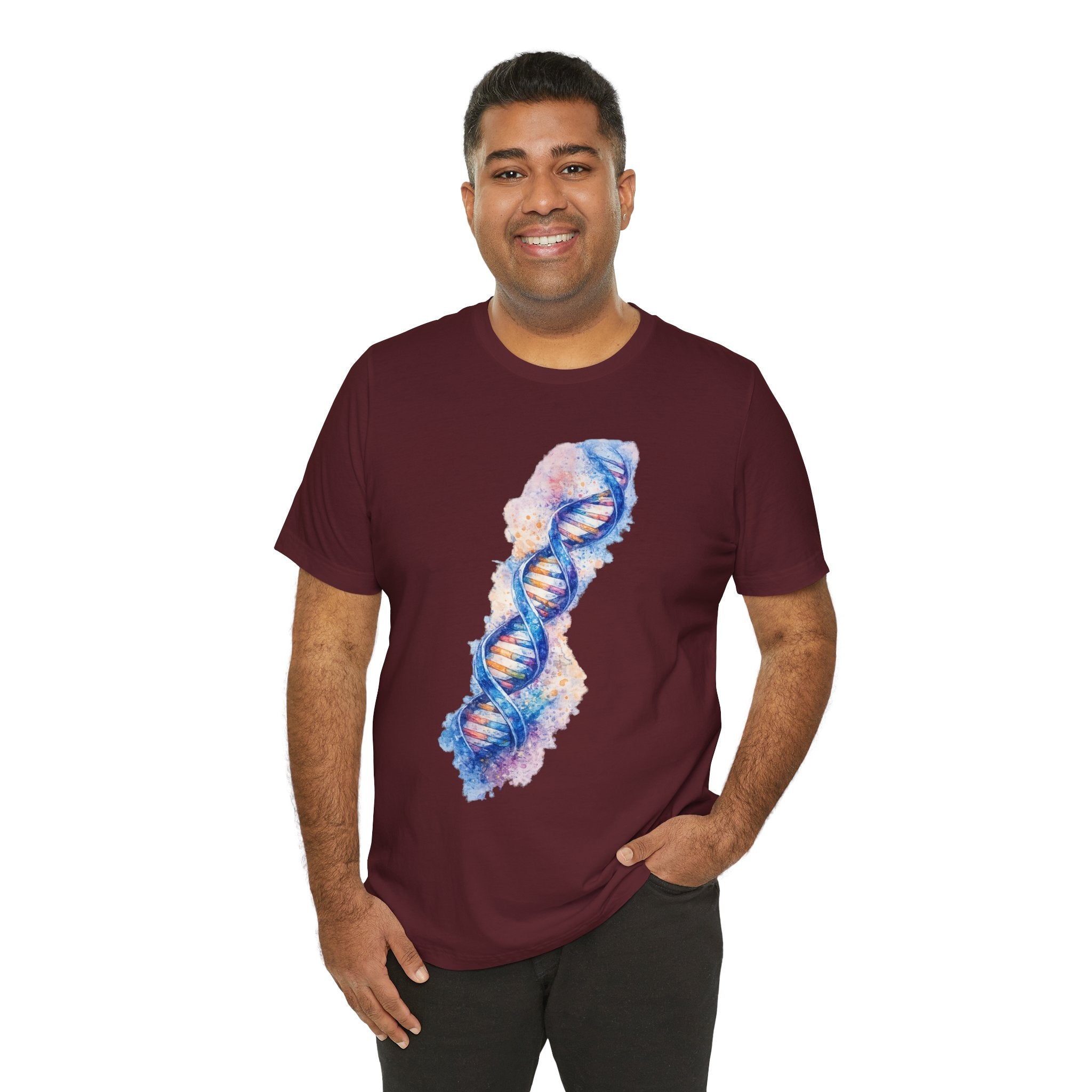 T-shirt - Watercolor DNA Double Helix | Elegant Genetics & Science Art Shirt