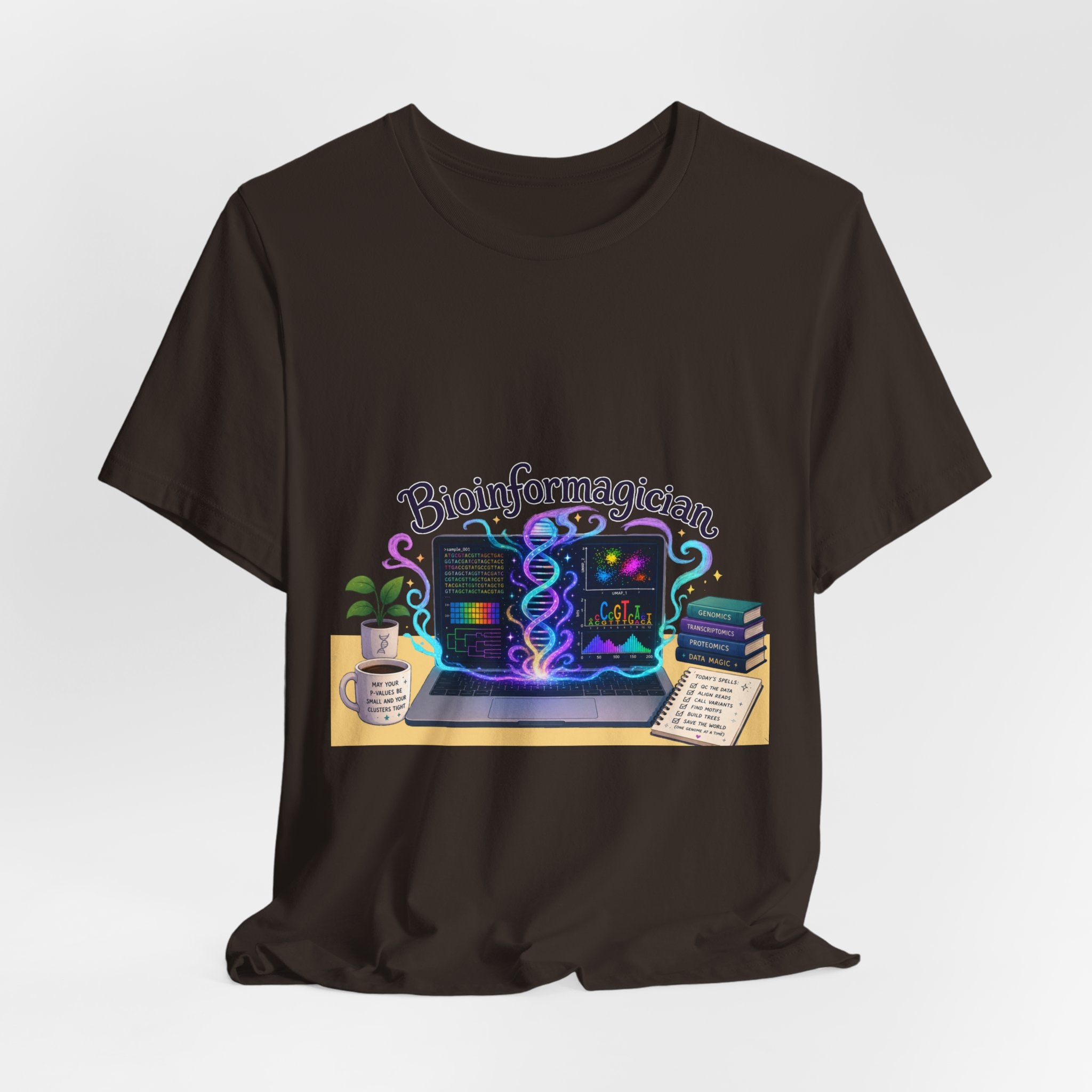 T-Shirt - Bioinformagician | DNA Code Laptop Graphic Tee