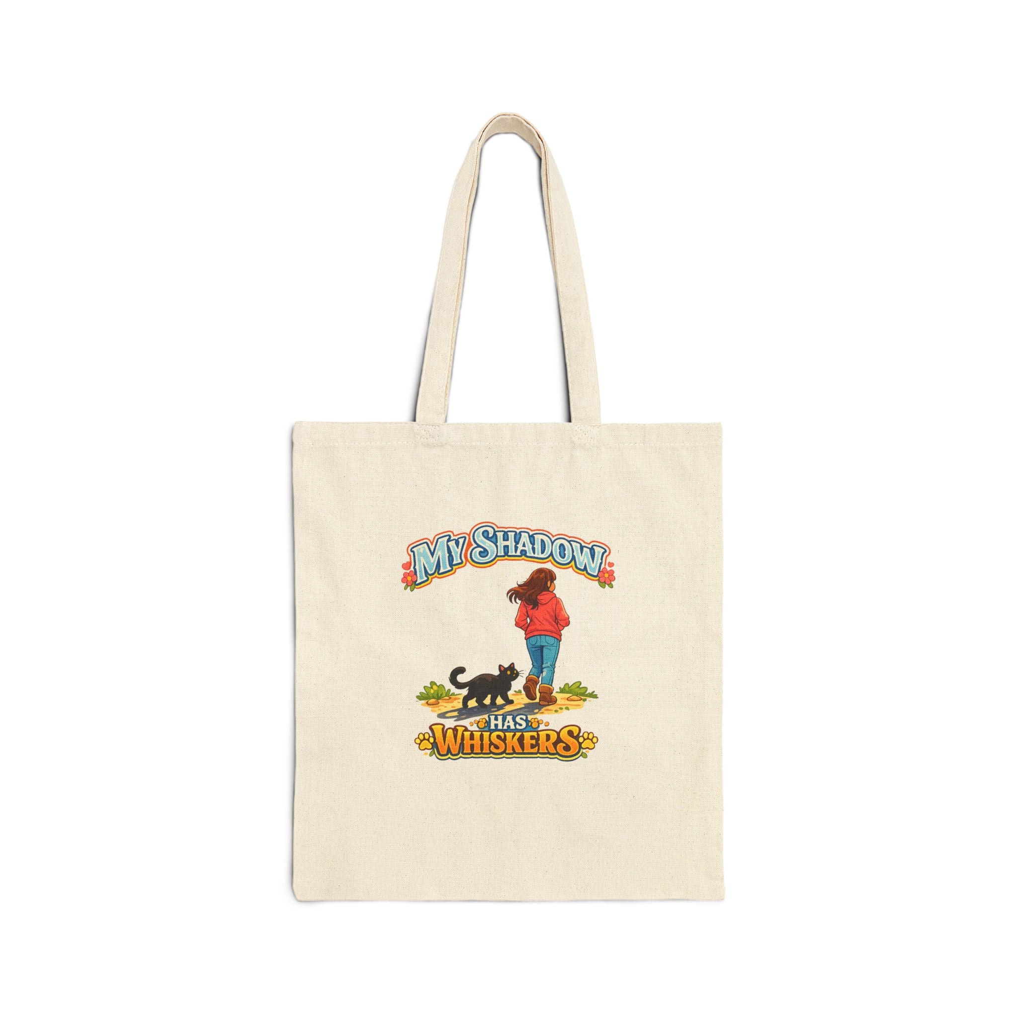 Tote Bag - My Shadow Has Whiskers | Black Cat Lover Design