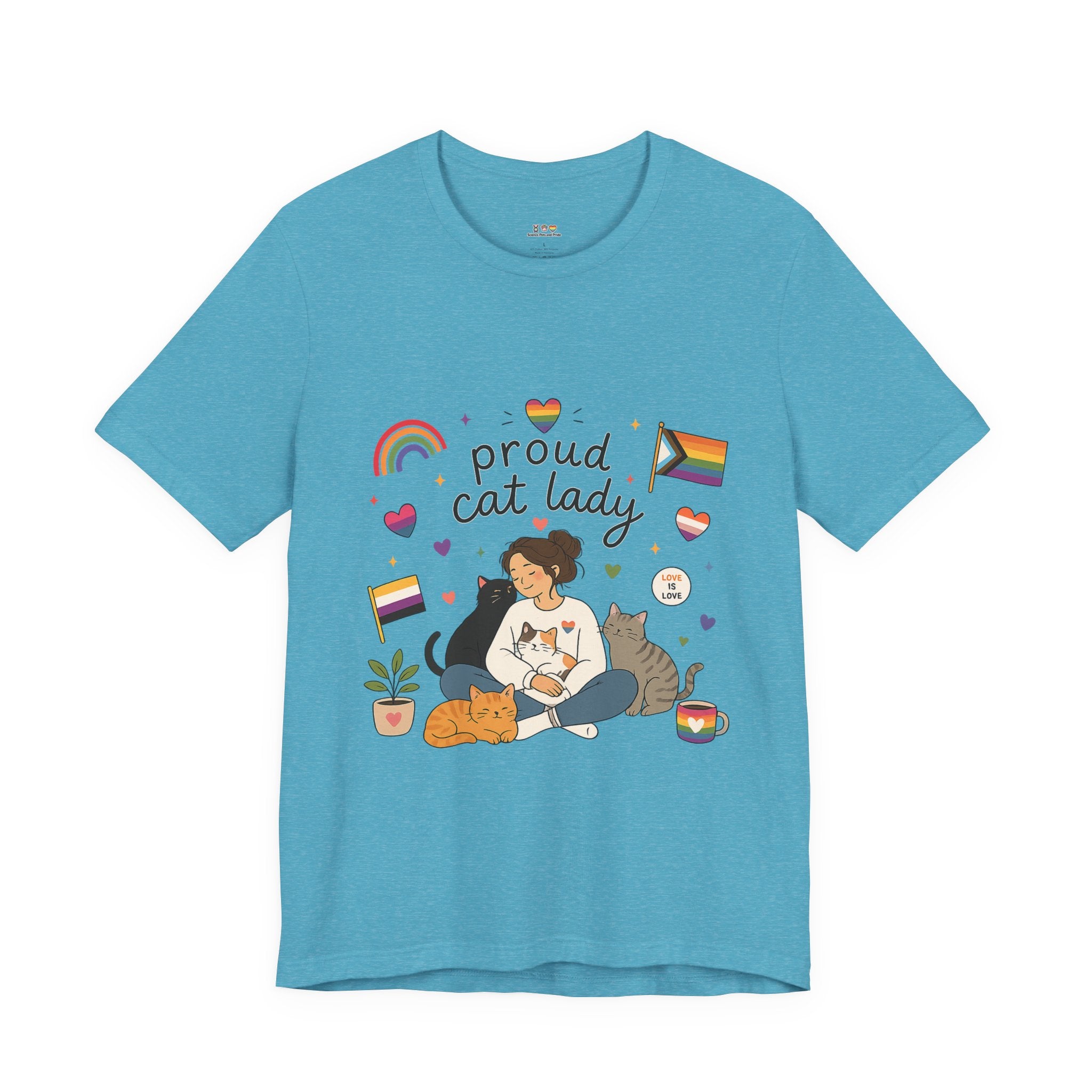 T-Shirt - Proud Cat Lady | LGBTQ+ Pride Cat Lover Shirt