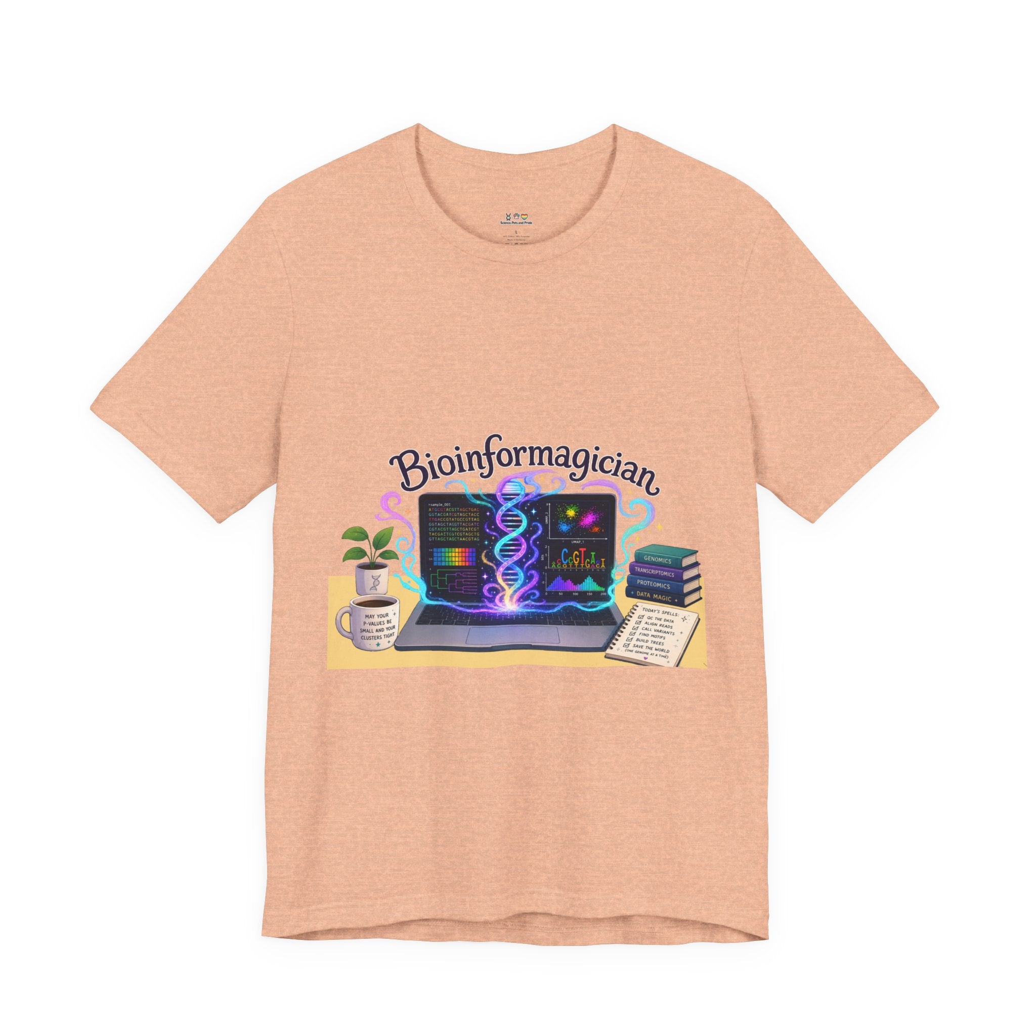 T-Shirt - Bioinformagician | DNA Code Laptop Graphic Tee