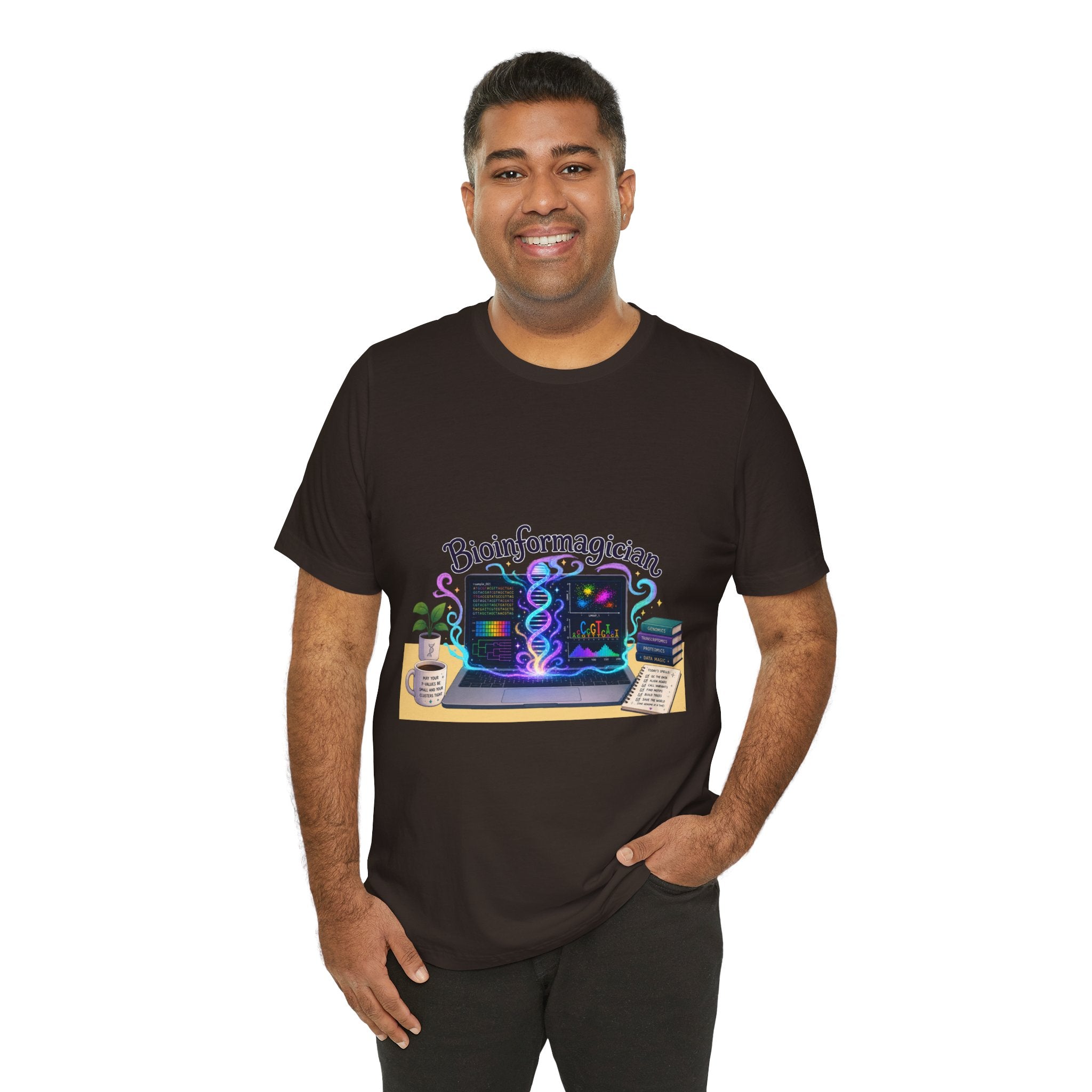 T-Shirt - Bioinformagician | DNA Code Laptop Graphic Tee