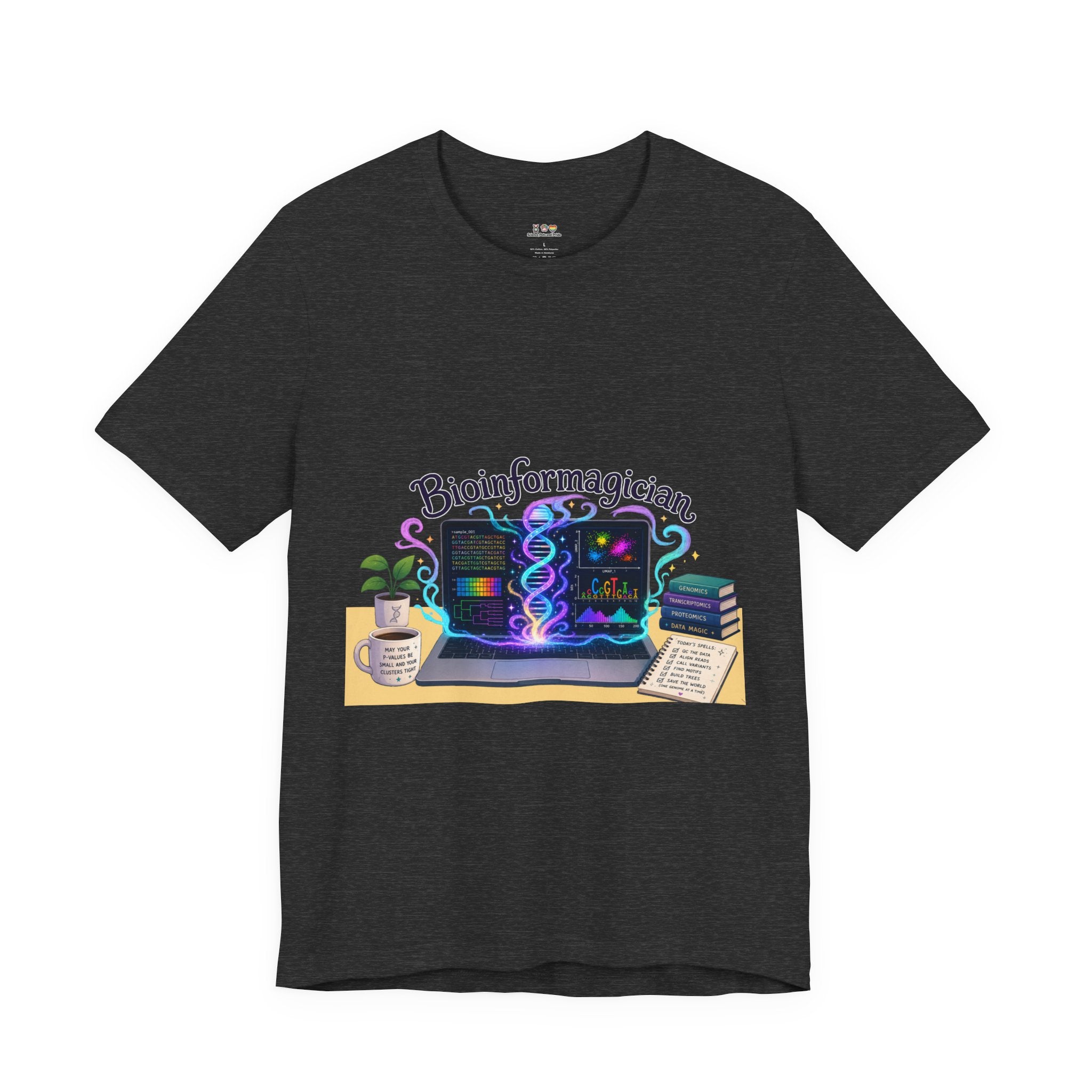 T-Shirt - Bioinformagician | DNA Code Laptop Graphic Tee