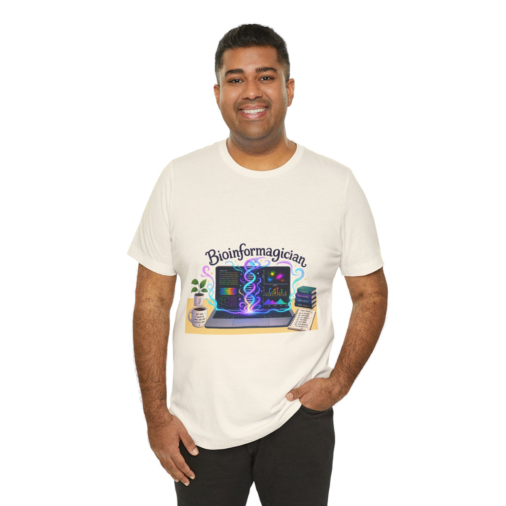 T-Shirt - Bioinformagician | DNA Code Laptop Graphic Tee