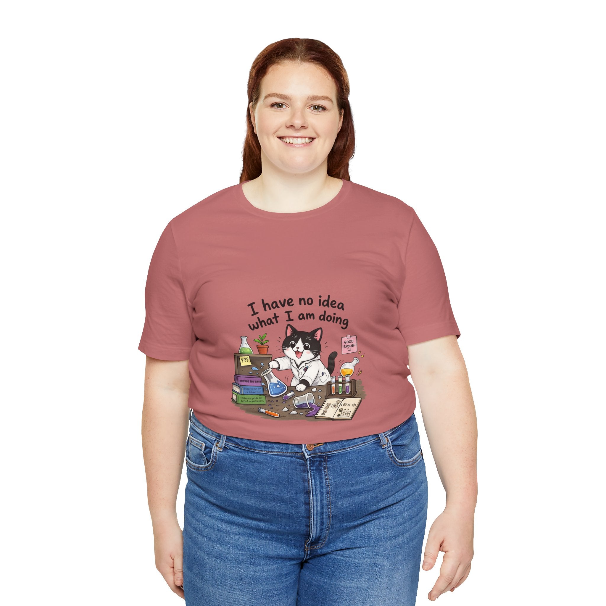 T-shirt - "I Have No Idea What I Am Doing" Funny Lab Cat T‑Shirt