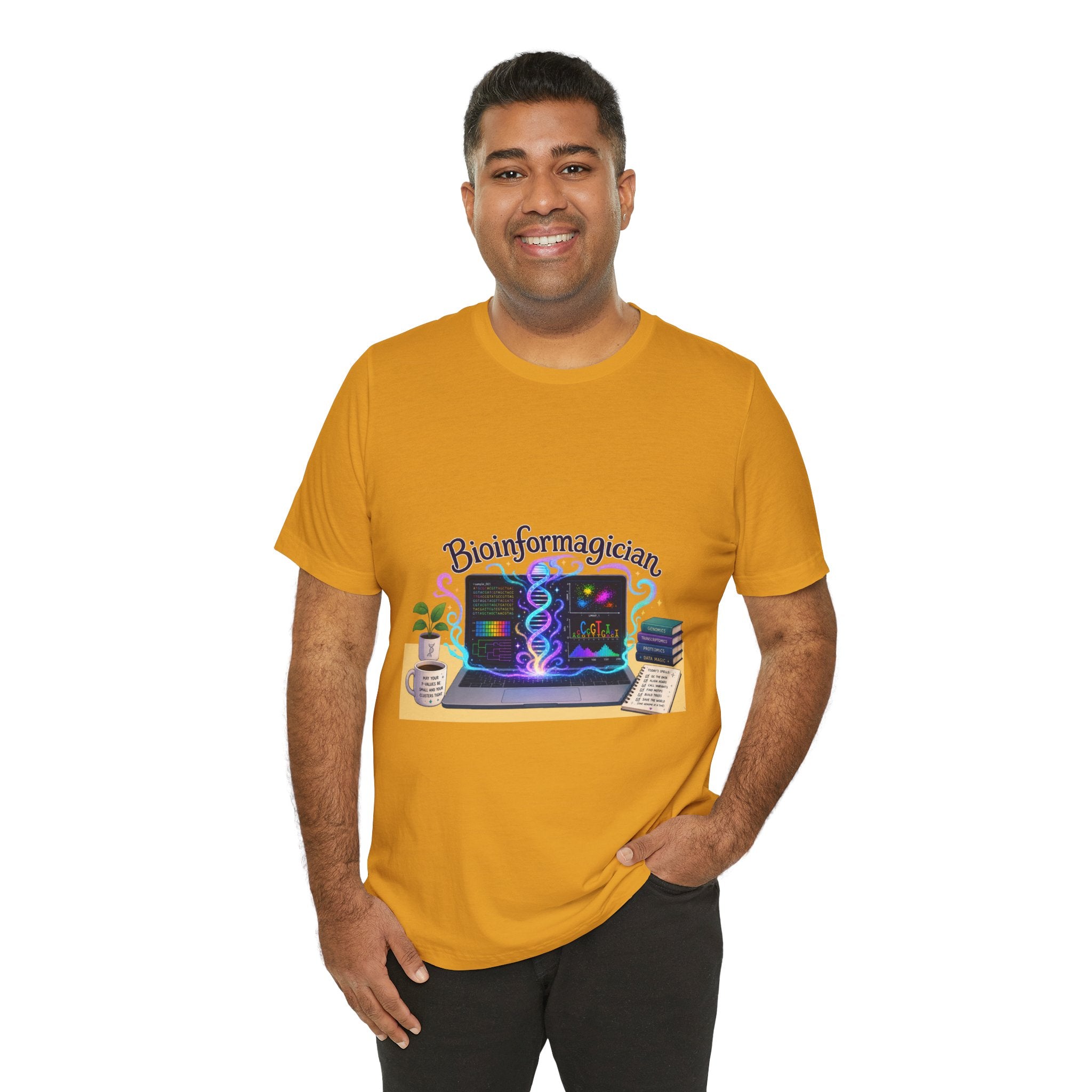 T-Shirt - Bioinformagician | DNA Code Laptop Graphic Tee