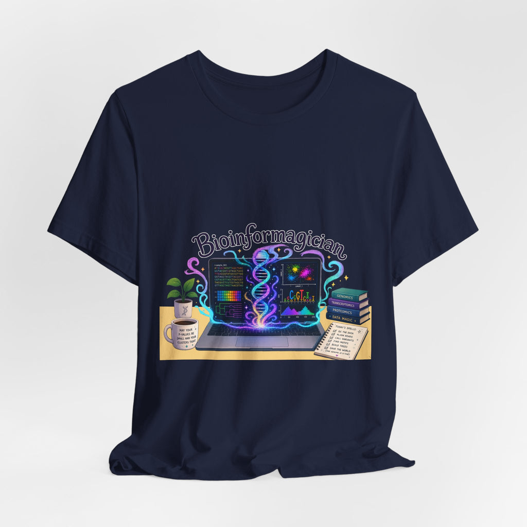 T-Shirt - Bioinformagician | DNA Code Laptop Graphic Tee