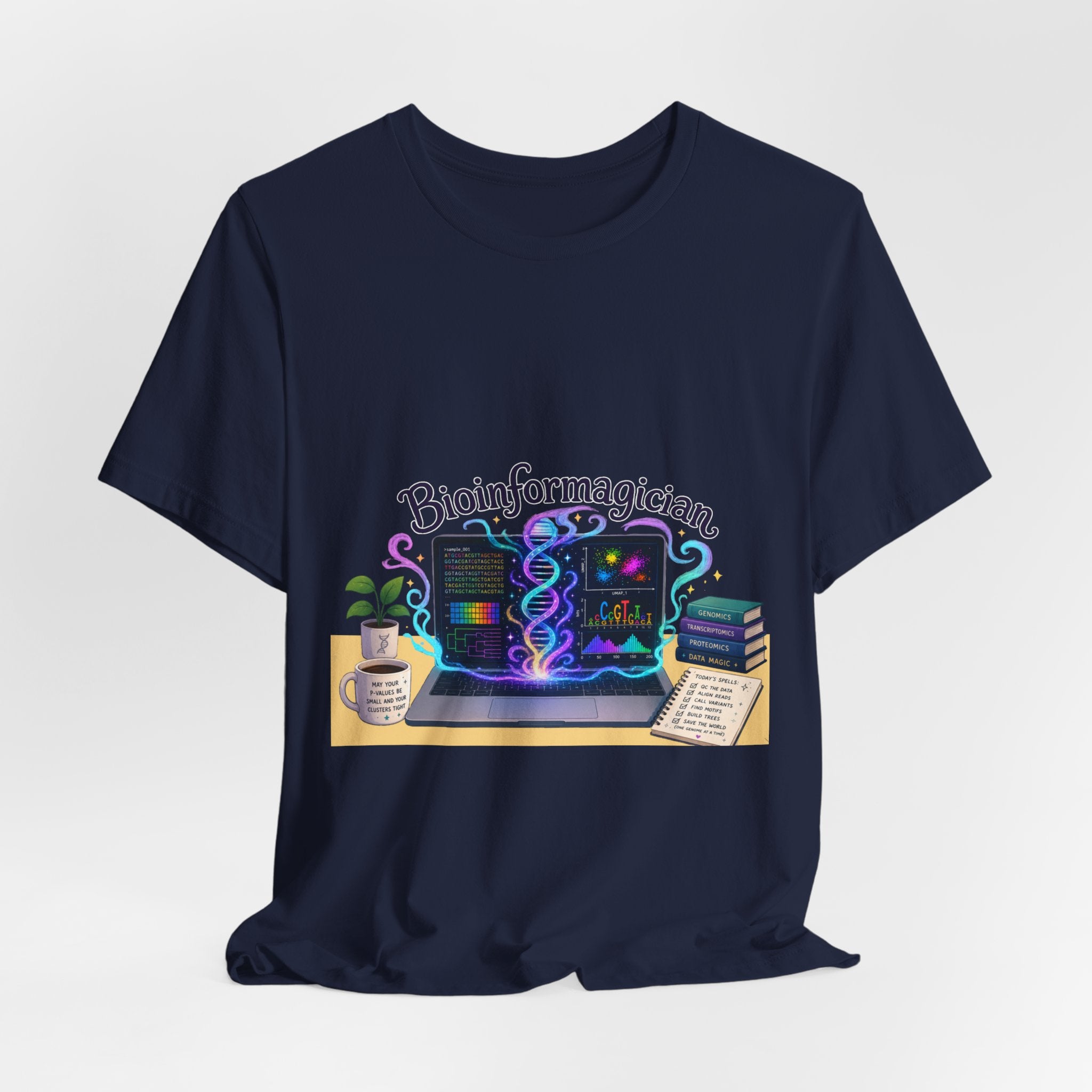 T-Shirt - Bioinformagician | DNA Code Laptop Graphic Tee