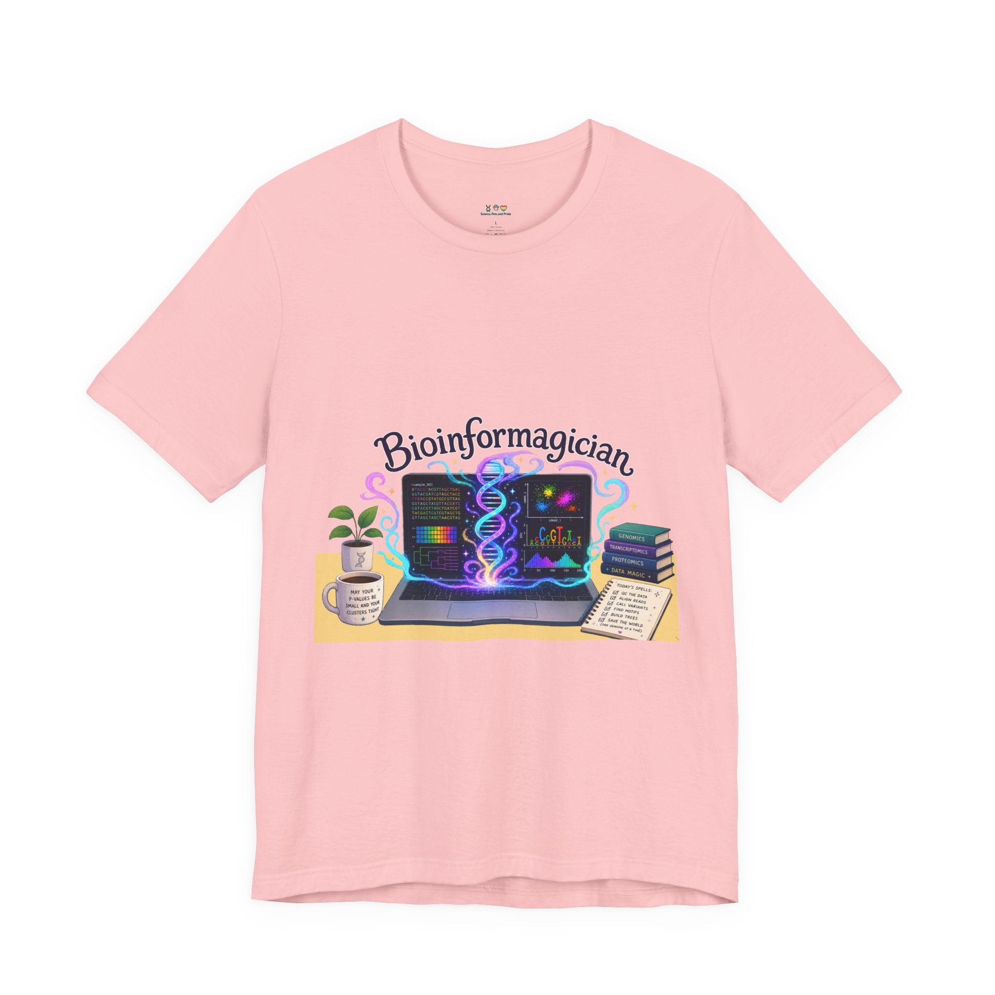 T-Shirt - Bioinformagician | DNA Code Laptop Graphic Tee