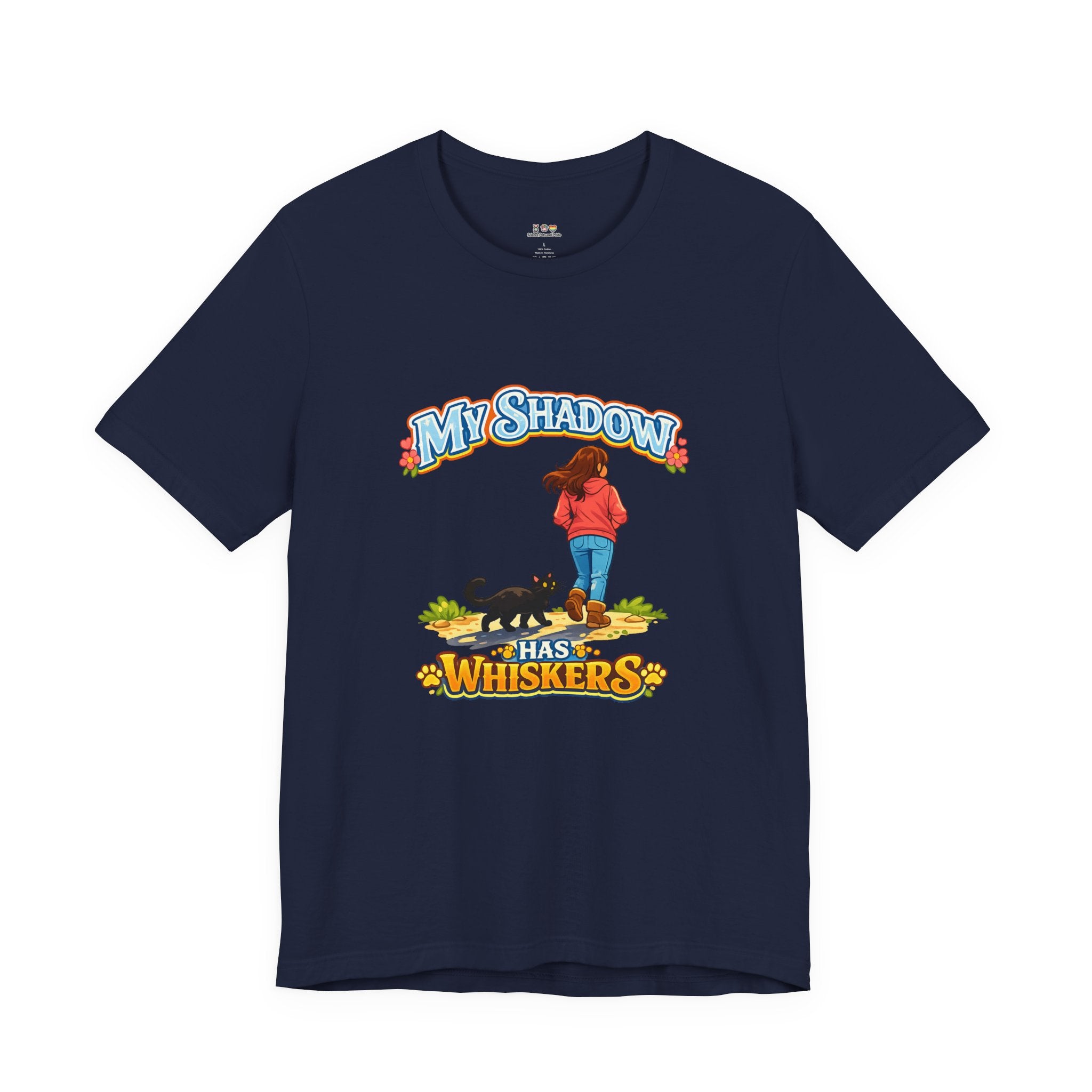 T-Shirt - My Shadow Has Whiskers | Black Cat Lover Design