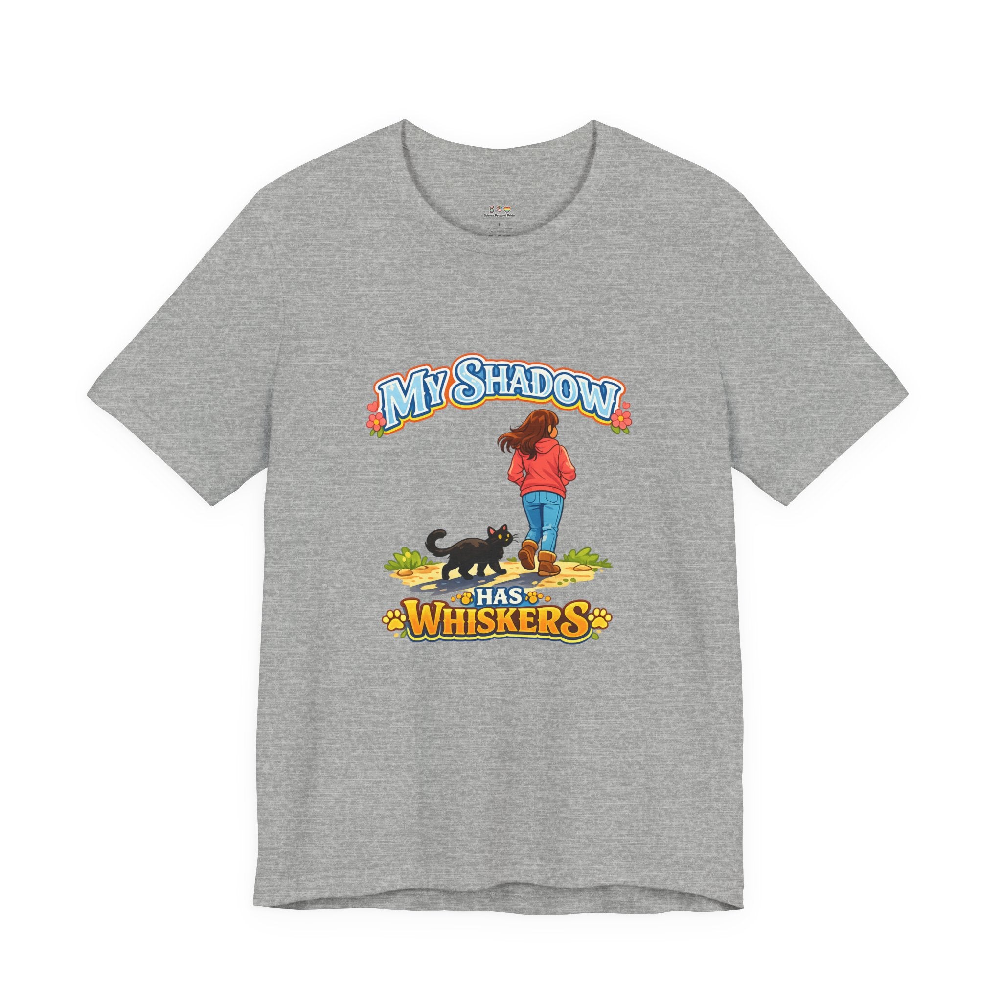 T-Shirt - My Shadow Has Whiskers | Black Cat Lover Design