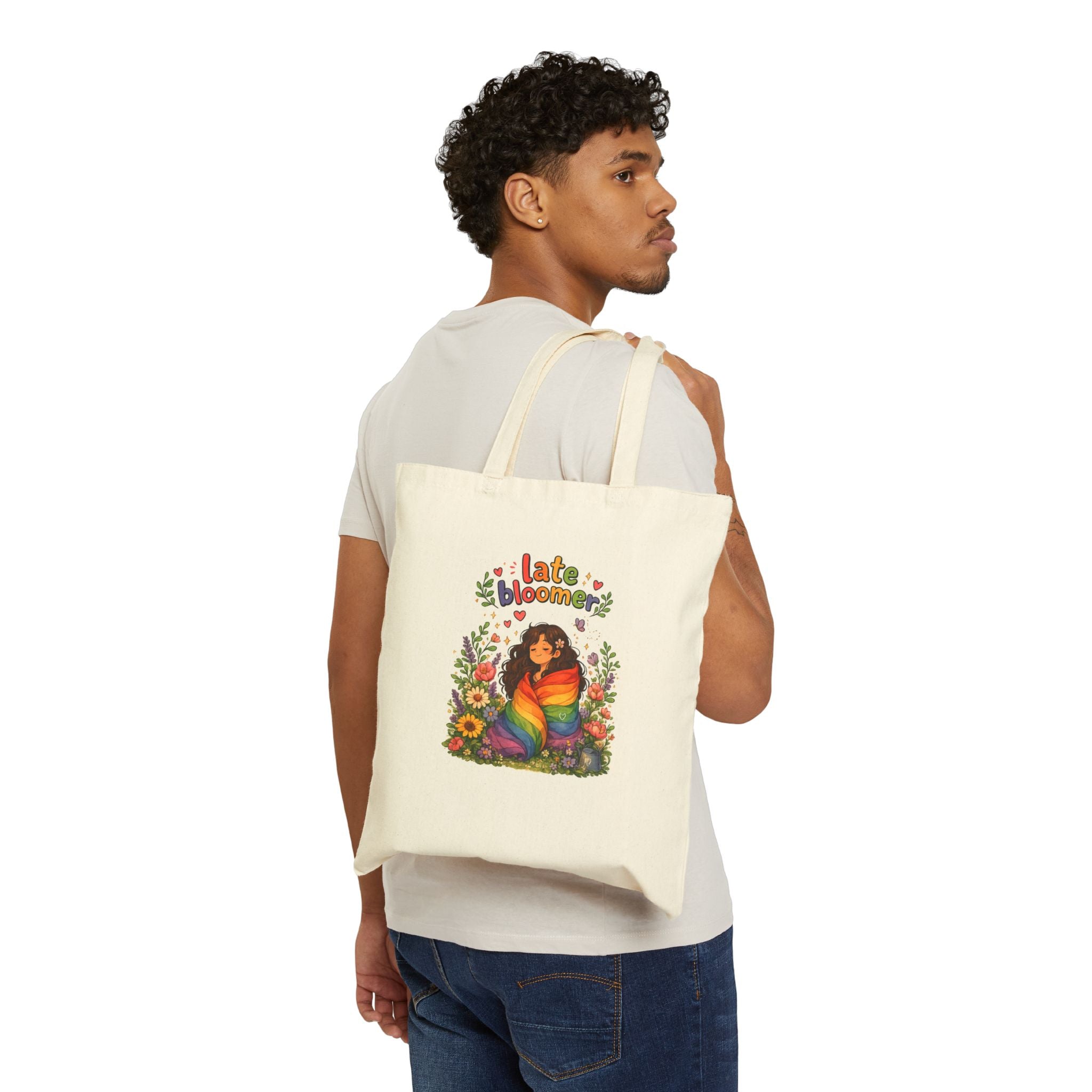 Tote Bag  - Late Bloomer Canvas Tote Bag | LGBTQ+ Pride Design