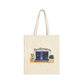 Bioinformagician Canvas Tote Bag — Cute Bioinformatics Laptop & Coffee Design