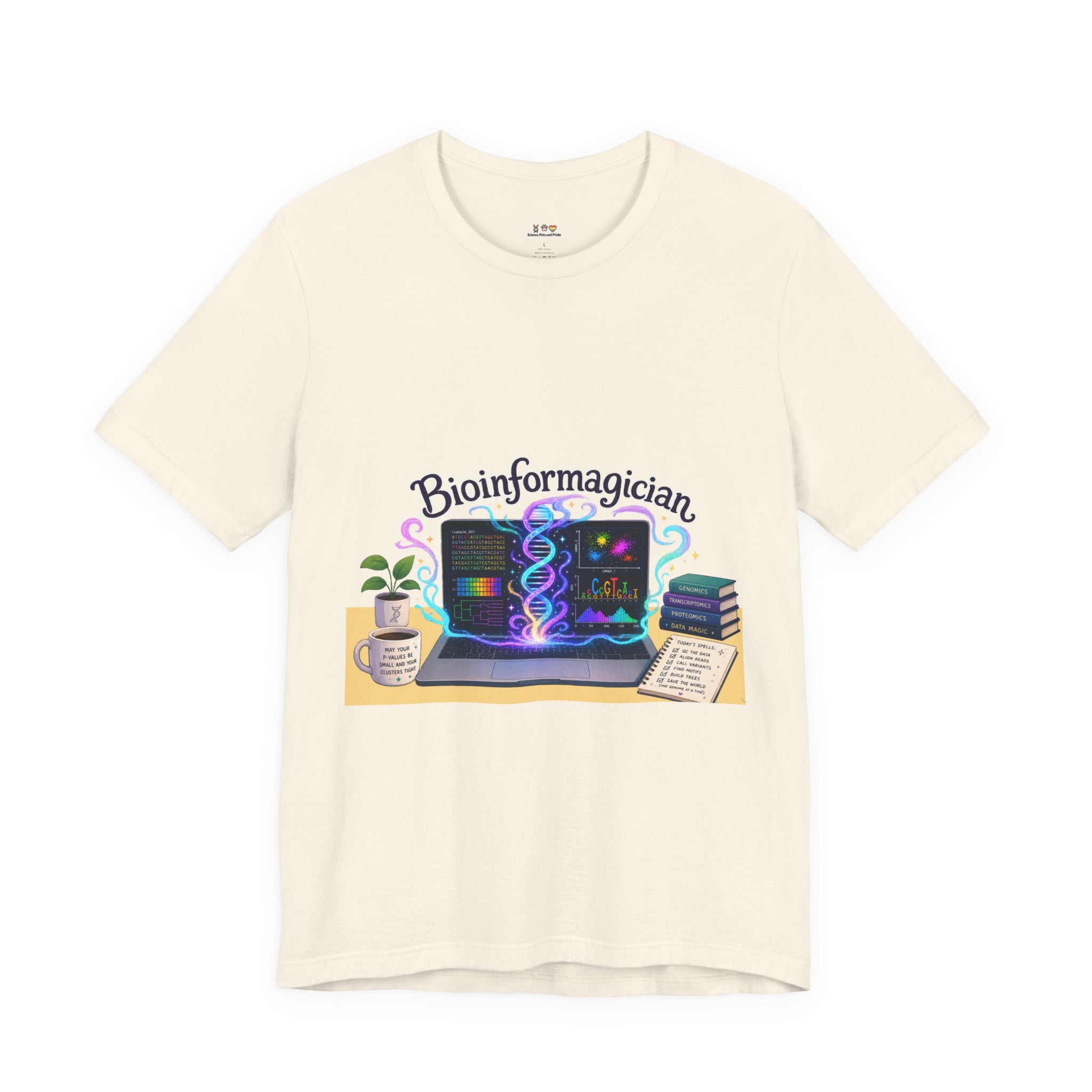 T-Shirt - Bioinformagician | DNA Code Laptop Graphic Tee
