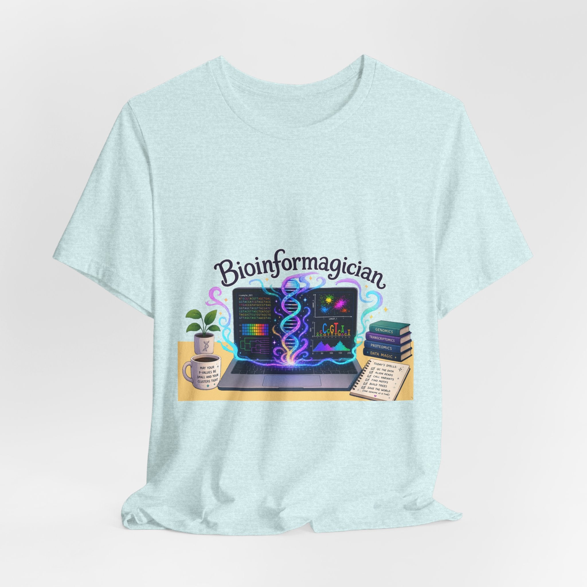 T-Shirt - Bioinformagician | DNA Code Laptop Graphic Tee