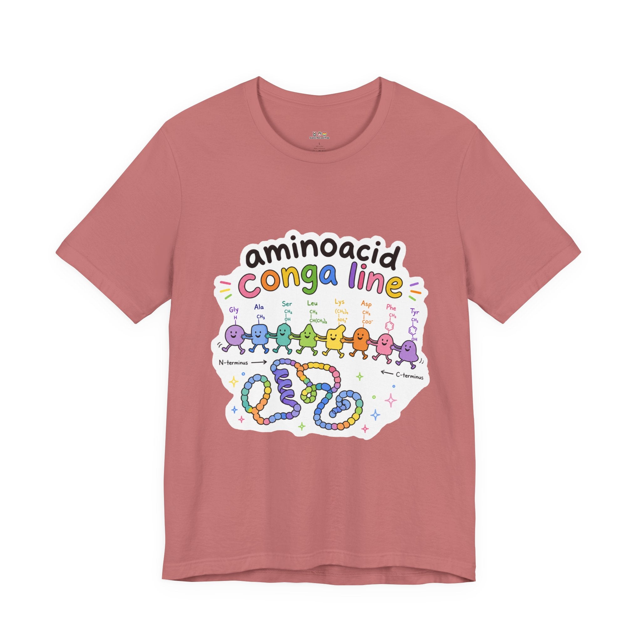 T-Shirt - Amino Acid Conga Line | Cute Protein Science Shirt