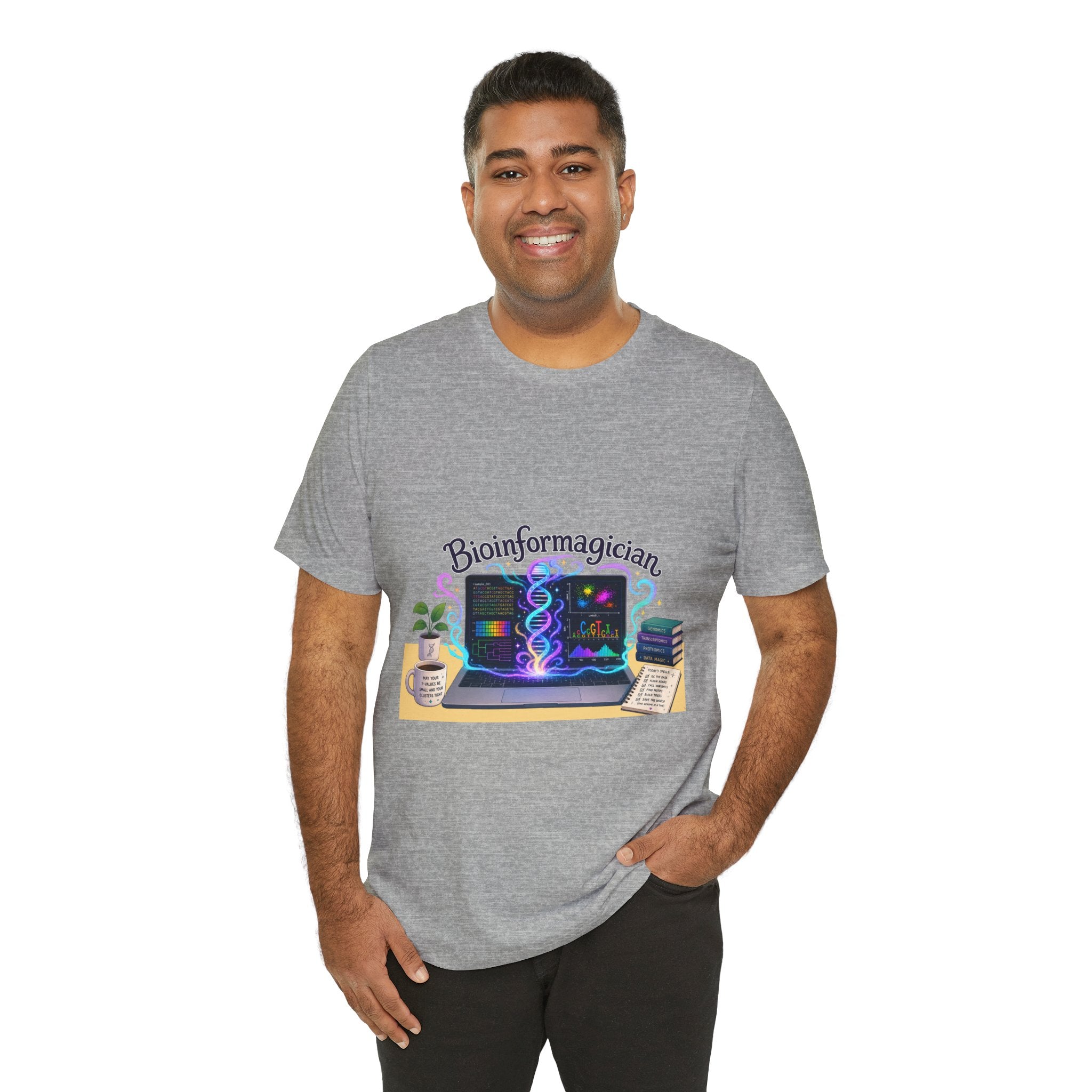 T-Shirt - Bioinformagician | DNA Code Laptop Graphic Tee