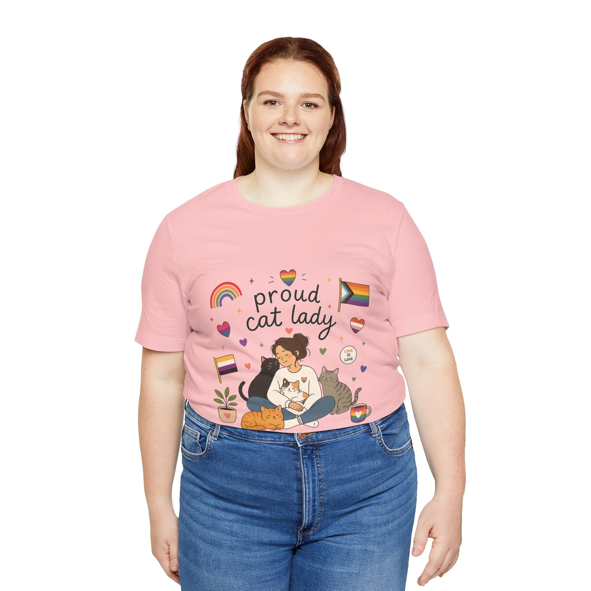 T-Shirt - Proud Cat Lady | LGBTQ+ Pride Cat Lover Shirt