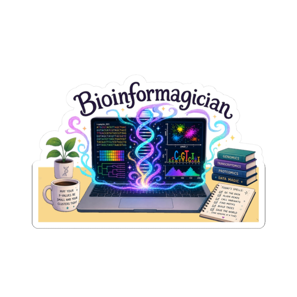 Sticker - Bioinformagician | DNA Code Laptop Graphic