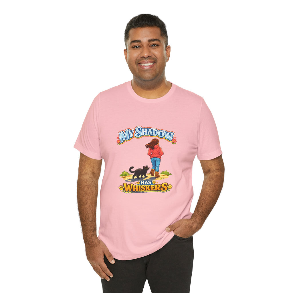 T-Shirt - My Shadow Has Whiskers | Black Cat Lover Design