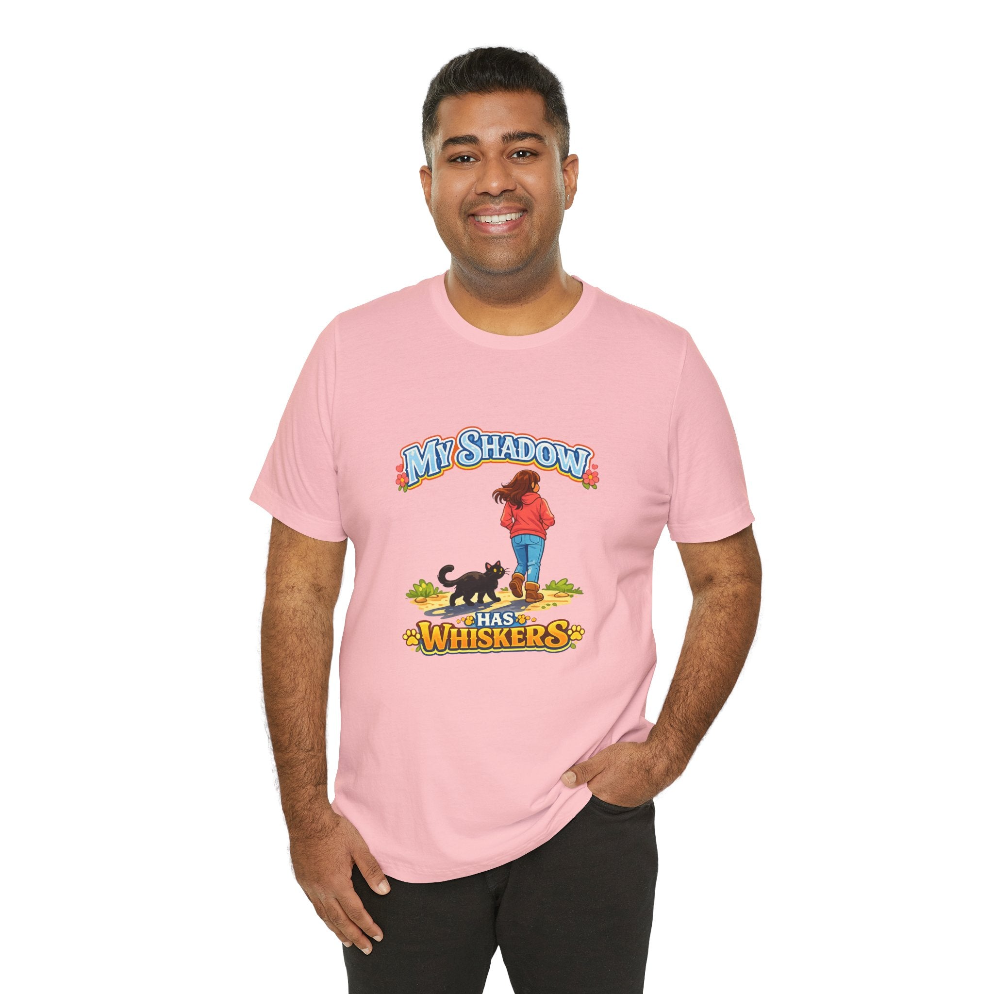 T-Shirt - My Shadow Has Whiskers | Black Cat Lover Design