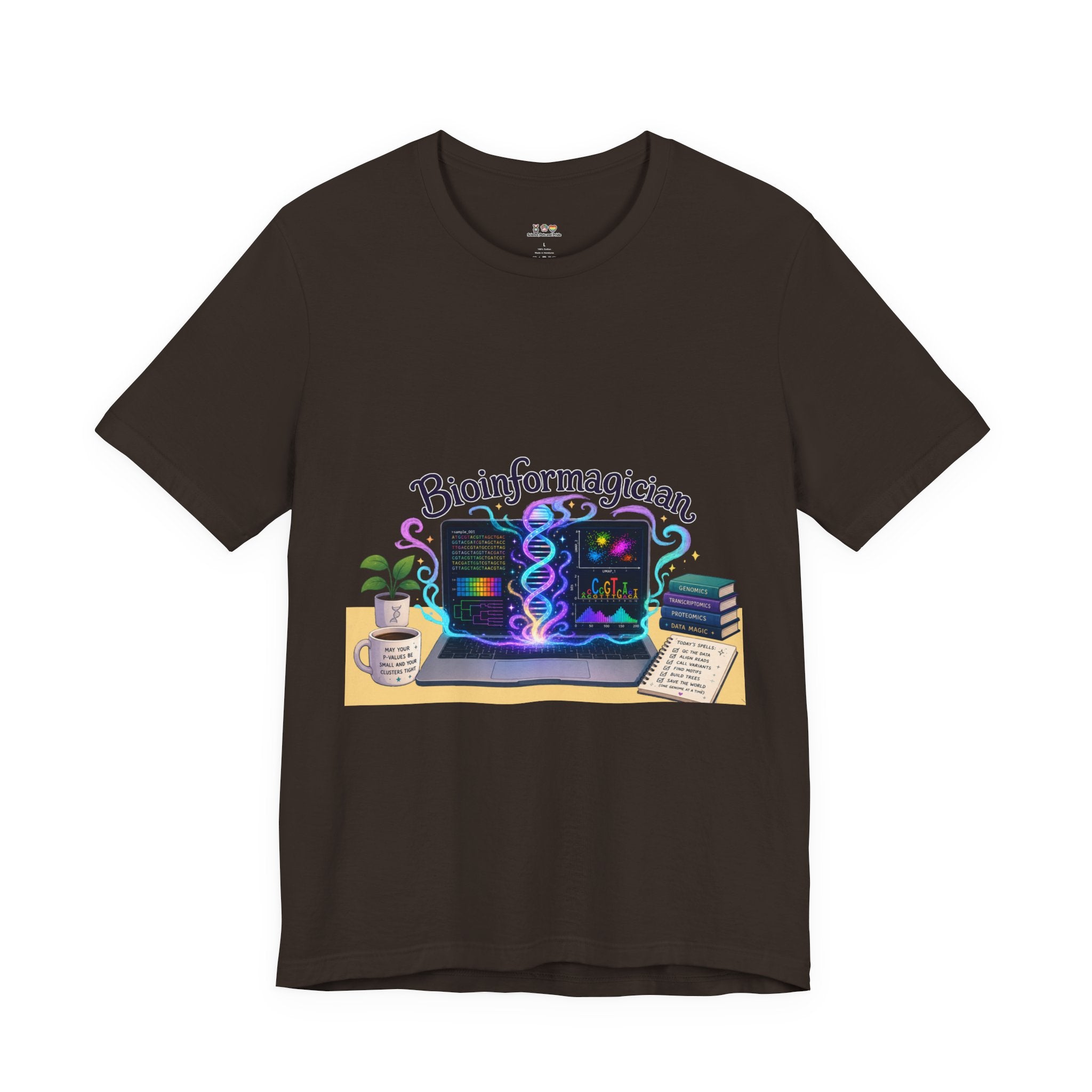 T-Shirt - Bioinformagician | DNA Code Laptop Graphic Tee