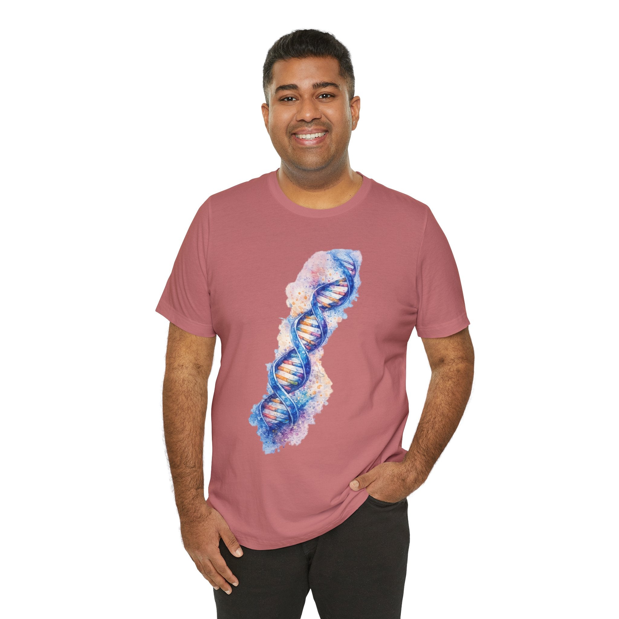 T-shirt - Watercolor DNA Double Helix | Elegant Genetics & Science Art Shirt