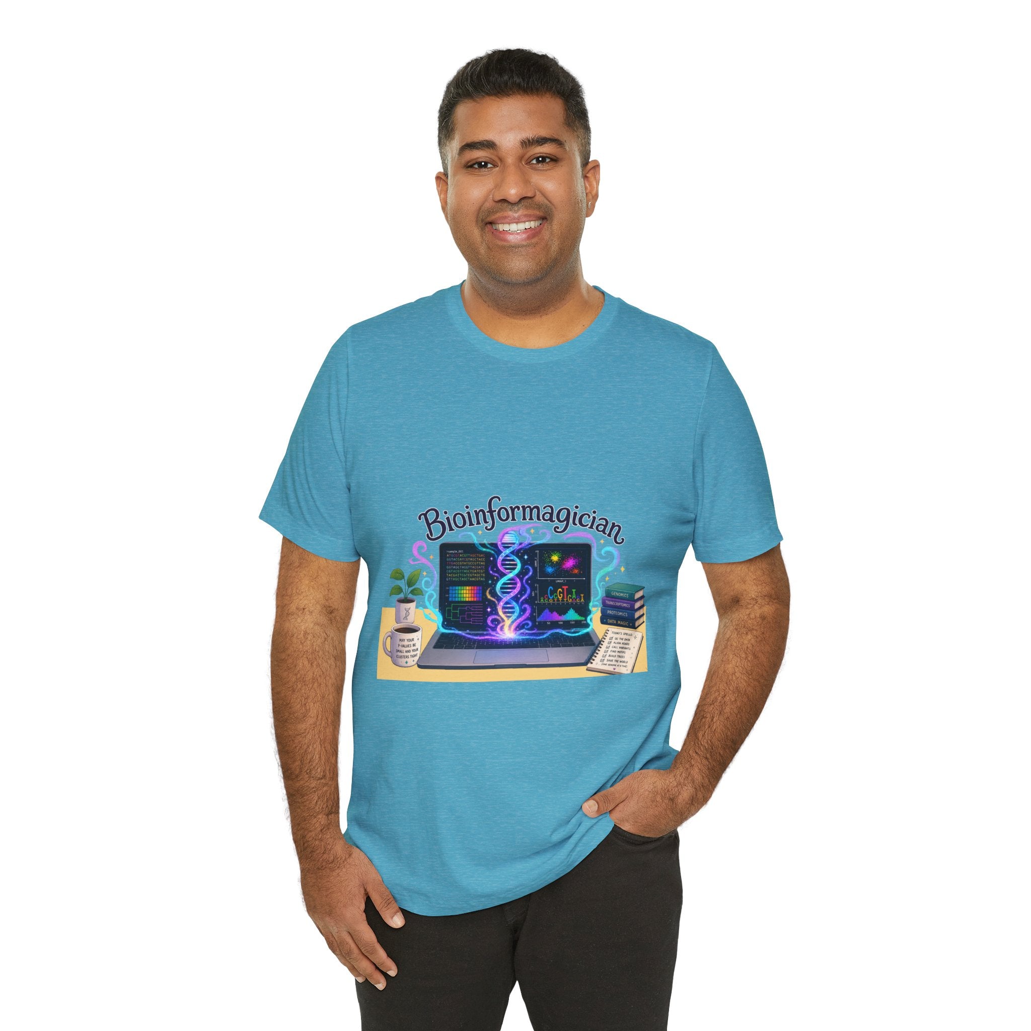 T-Shirt - Bioinformagician | DNA Code Laptop Graphic Tee