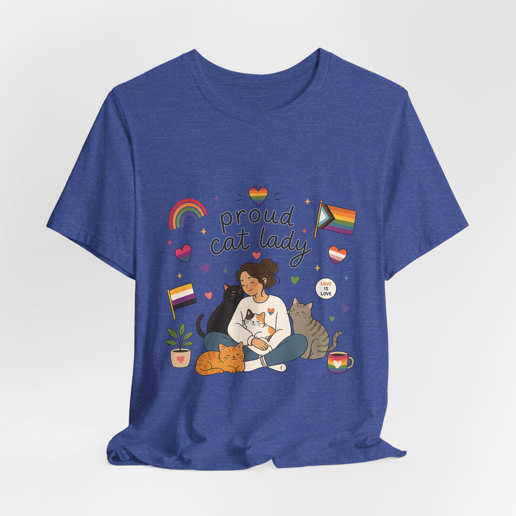 T-Shirt - Proud Cat Lady | LGBTQ+ Pride Cat Lover Shirt