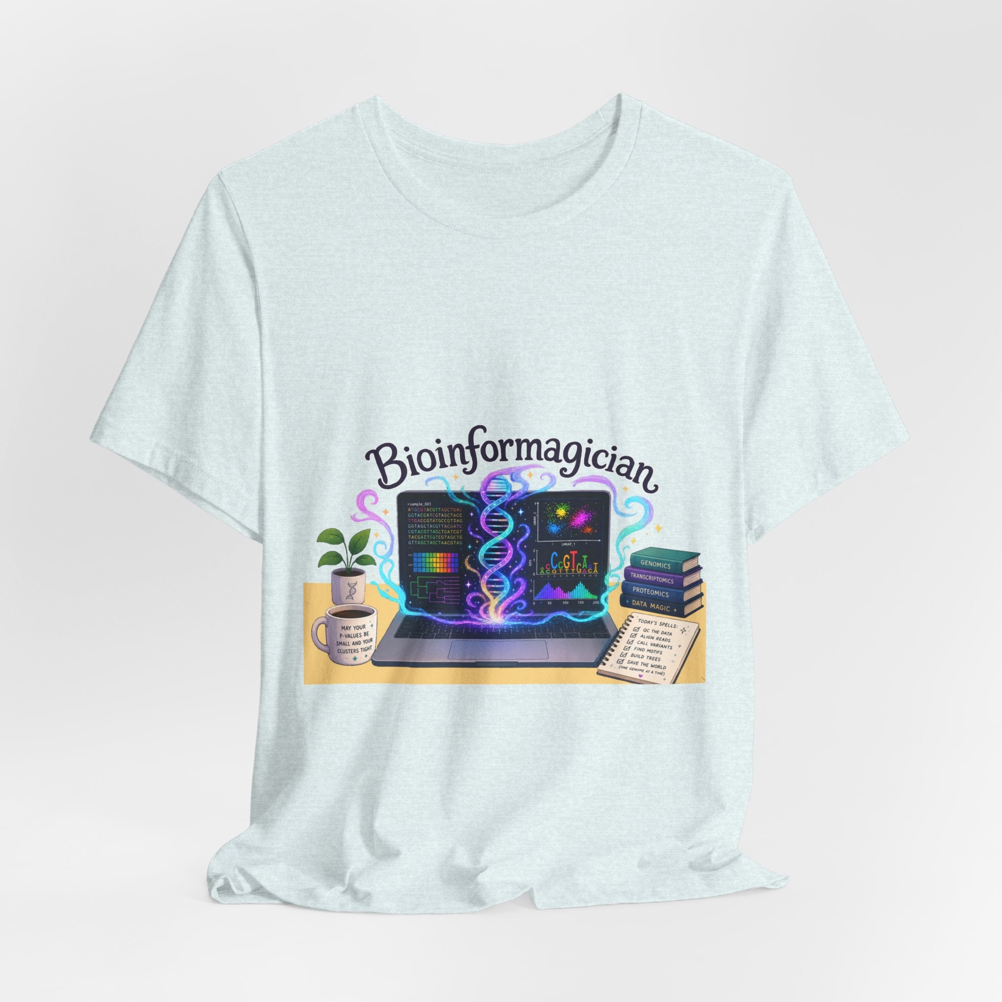 T-Shirt - Bioinformagician | DNA Code Laptop Graphic Tee