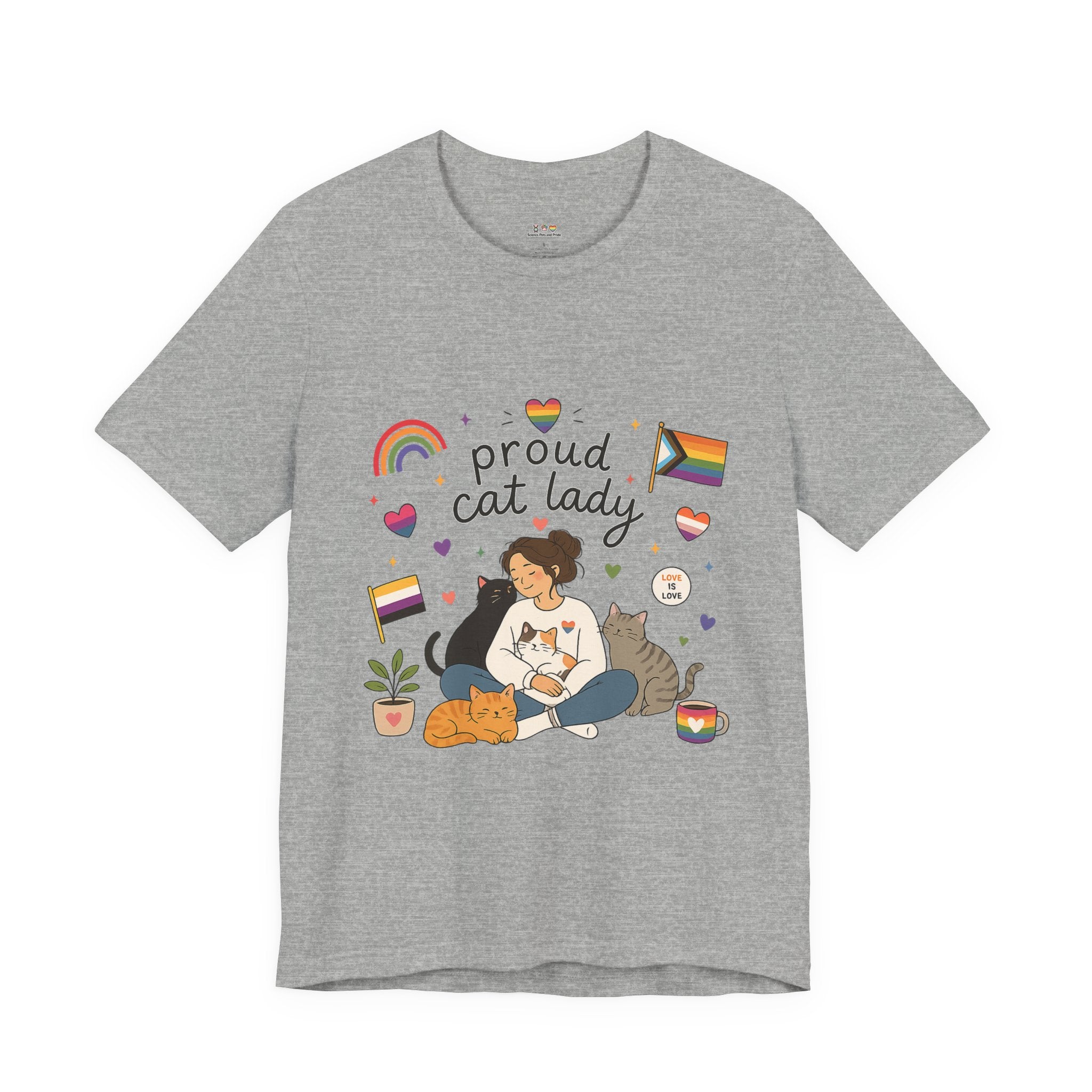 T-Shirt - Proud Cat Lady | LGBTQ+ Pride Cat Lover Shirt