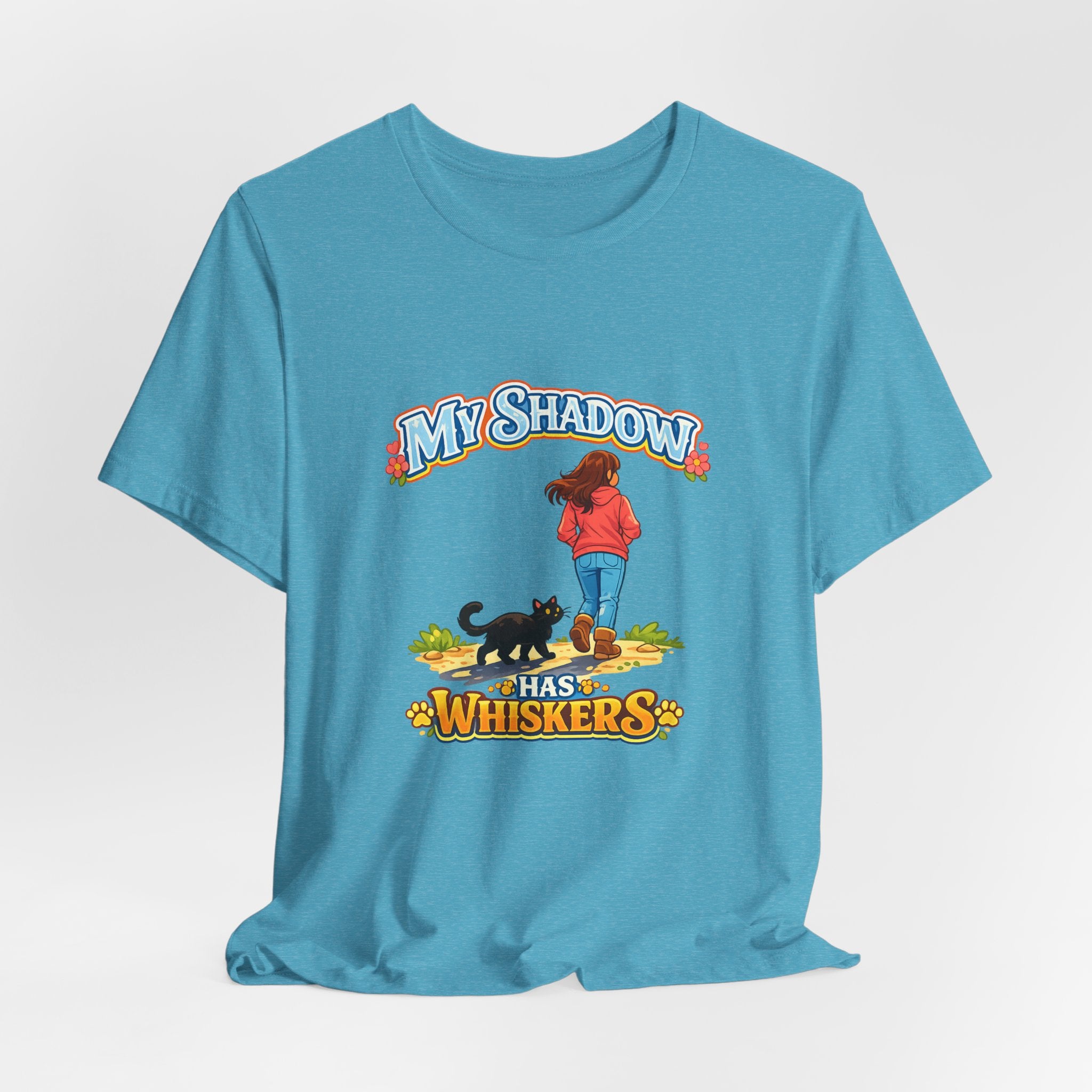 T-Shirt - My Shadow Has Whiskers | Black Cat Lover Design