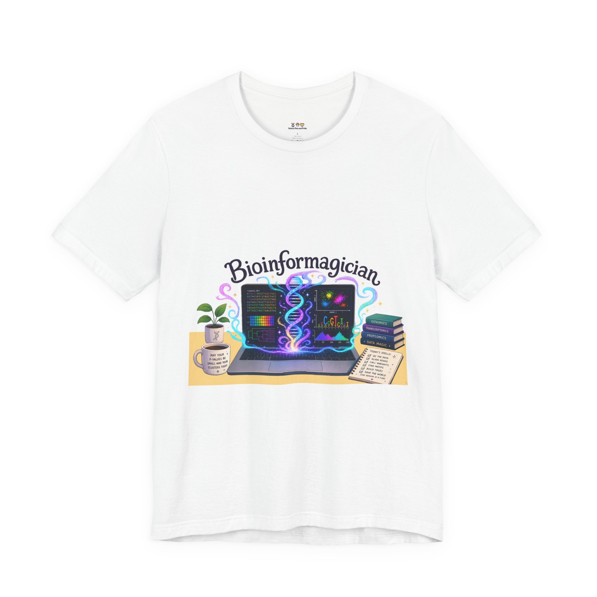 T-Shirt - Bioinformagician | DNA Code Laptop Graphic Tee