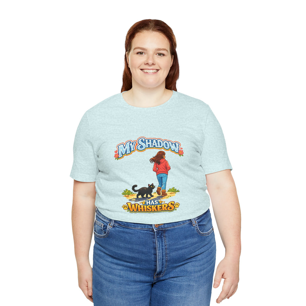 T-Shirt - My Shadow Has Whiskers | Black Cat Lover Design