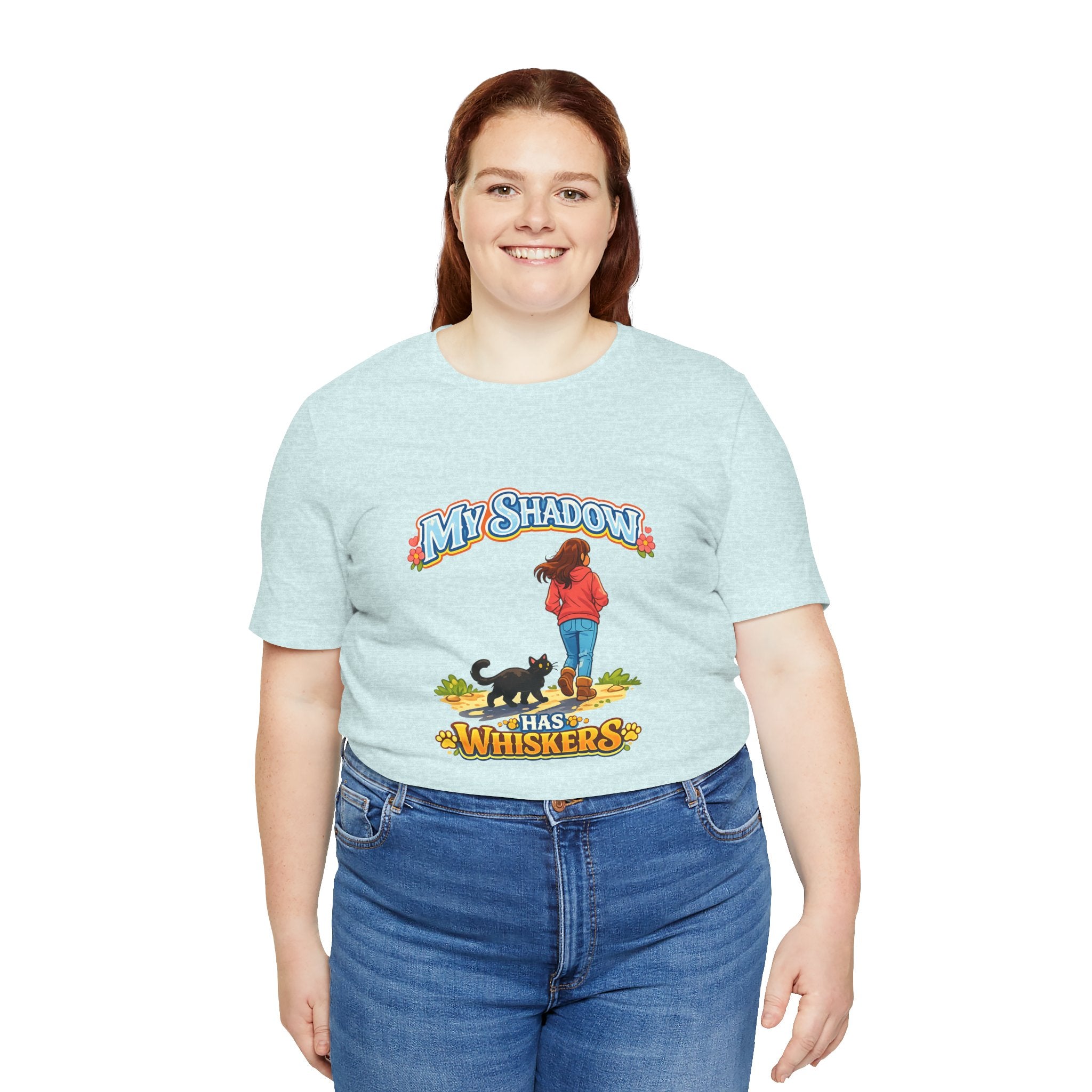 T-Shirt - My Shadow Has Whiskers | Black Cat Lover Design