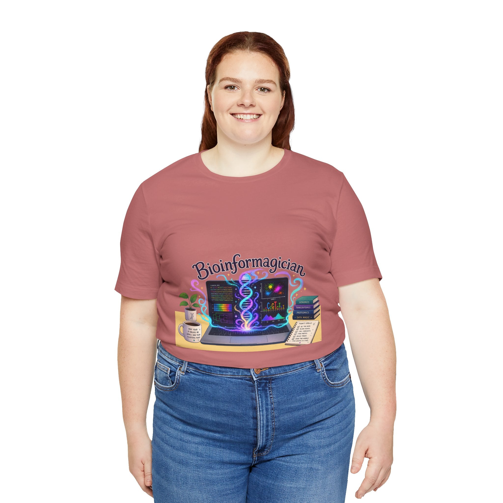 T-Shirt - Bioinformagician | DNA Code Laptop Graphic Tee