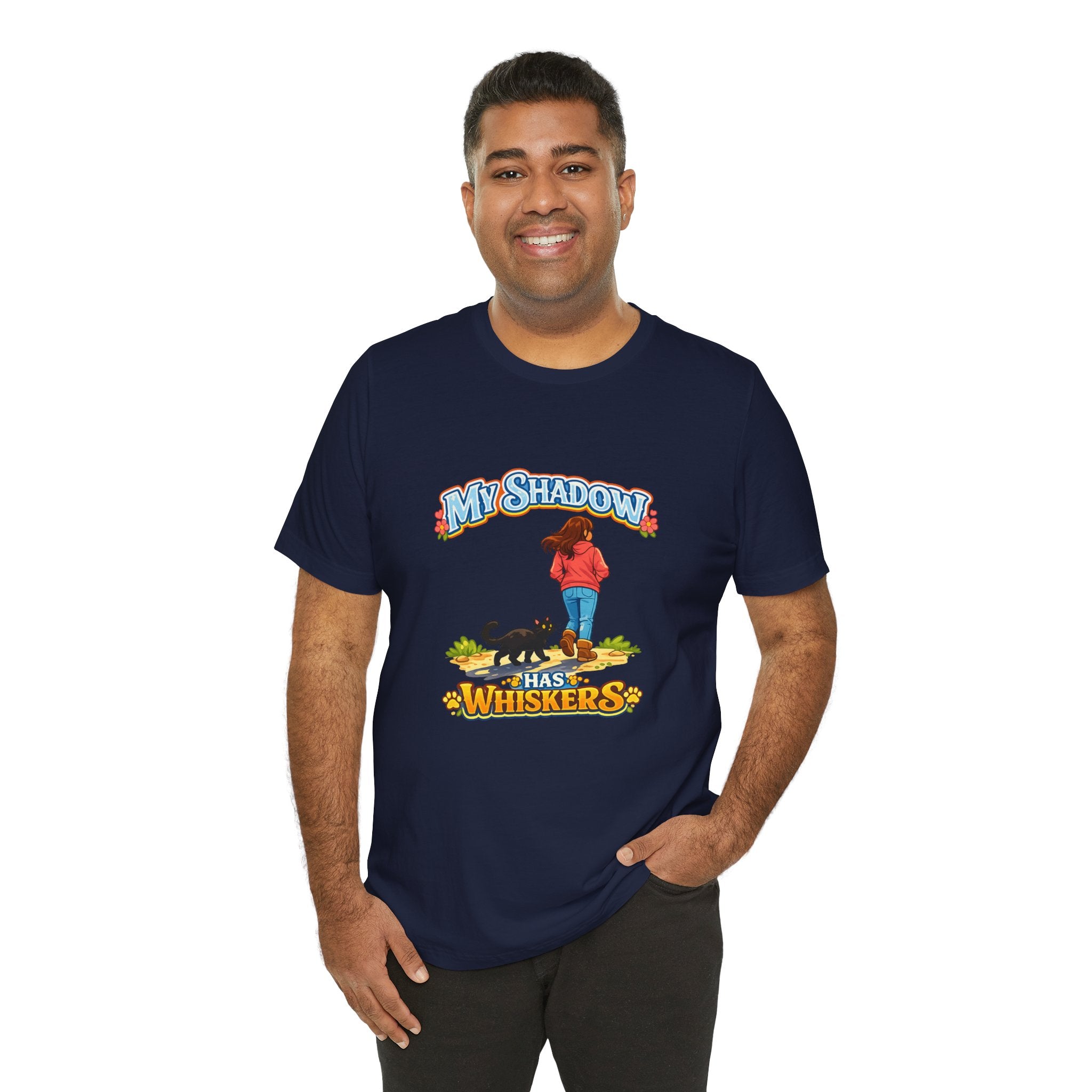T-Shirt - My Shadow Has Whiskers | Black Cat Lover Design