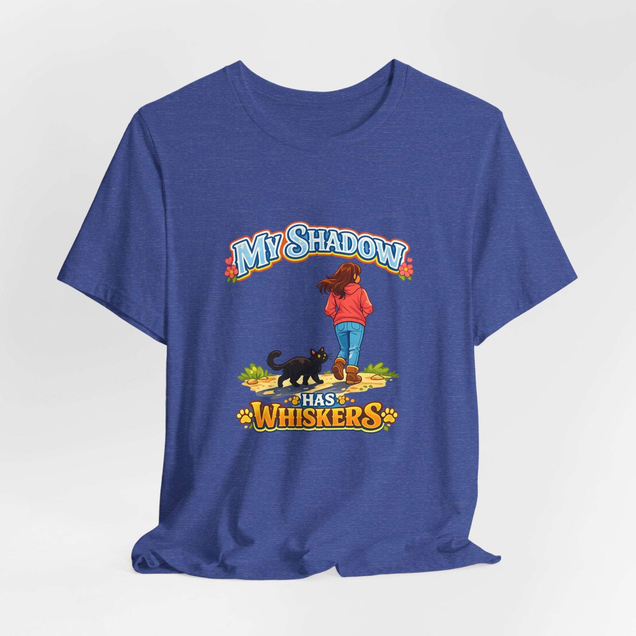 T-Shirt - My Shadow Has Whiskers | Black Cat Lover Design