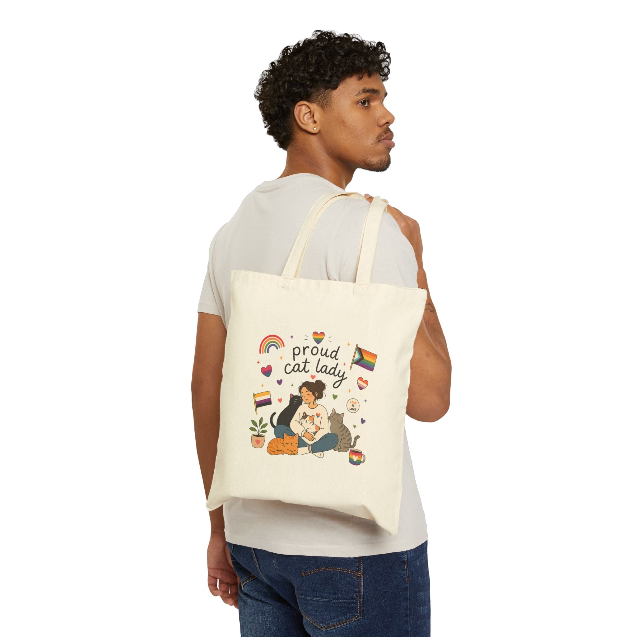 Tote Bag - Proud Cat Lady | LGBTQ+ Pride Cat Lover
