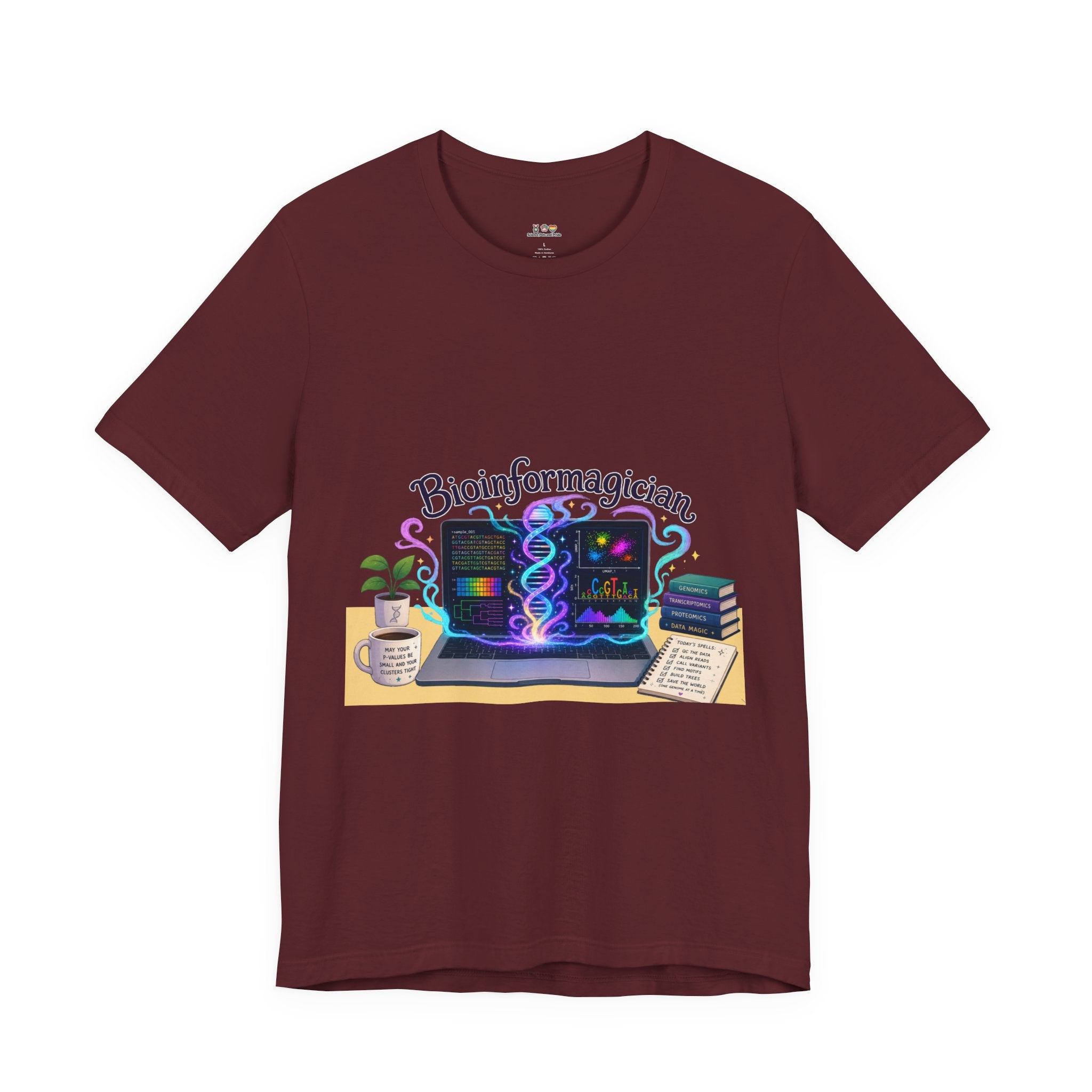 T-Shirt - Bioinformagician | DNA Code Laptop Graphic Tee