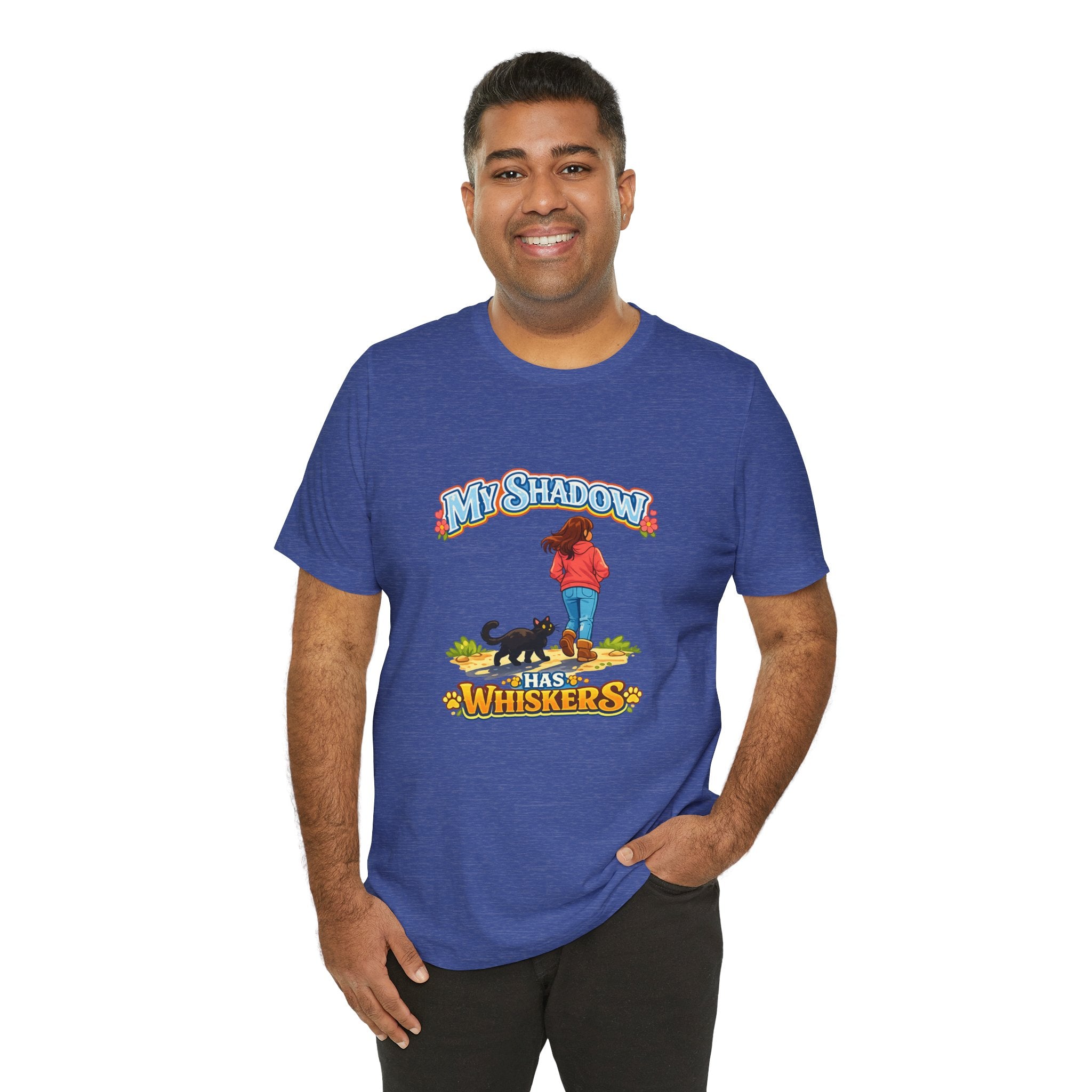 T-Shirt - My Shadow Has Whiskers | Black Cat Lover Design