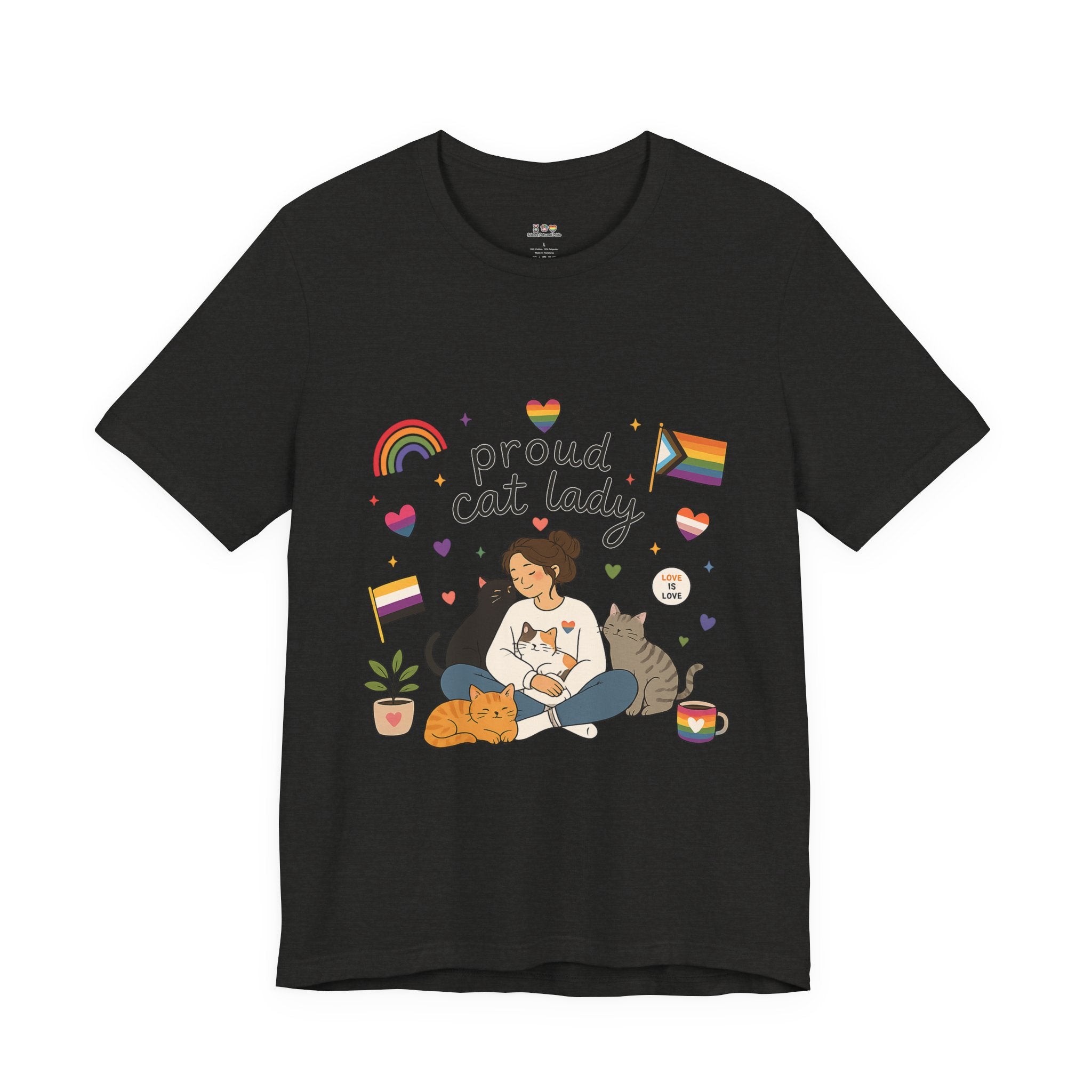 T-Shirt - Proud Cat Lady | LGBTQ+ Pride Cat Lover Shirt